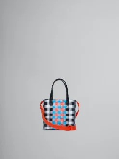 Kids>Marni Multicolor Woven Micro Basket Bag BLACK/WHITE/GREY