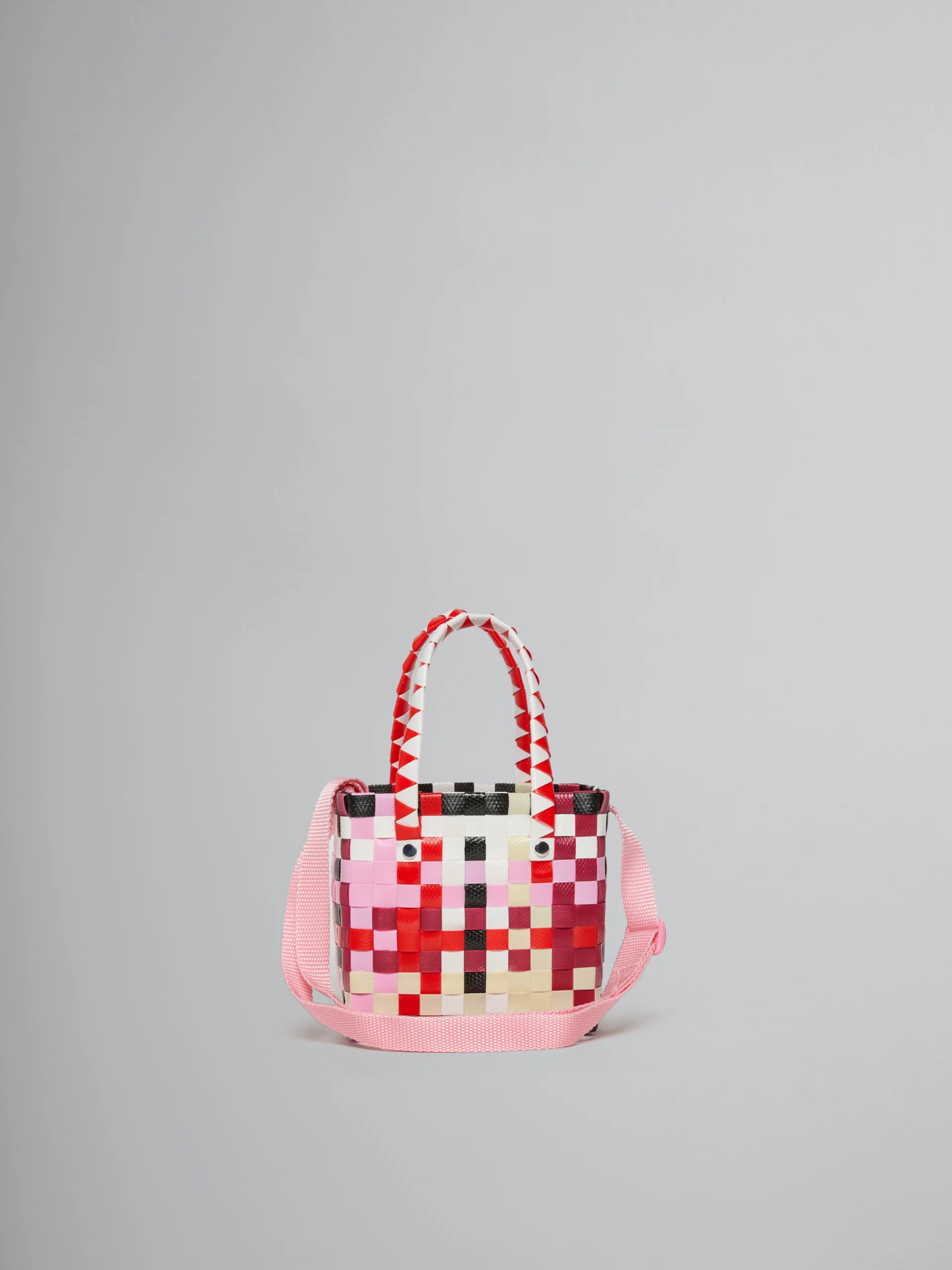 Kids>Marni Multicolor Woven Micro Basket Bag WHITE/BRIGHT RED/LILAC SACKET