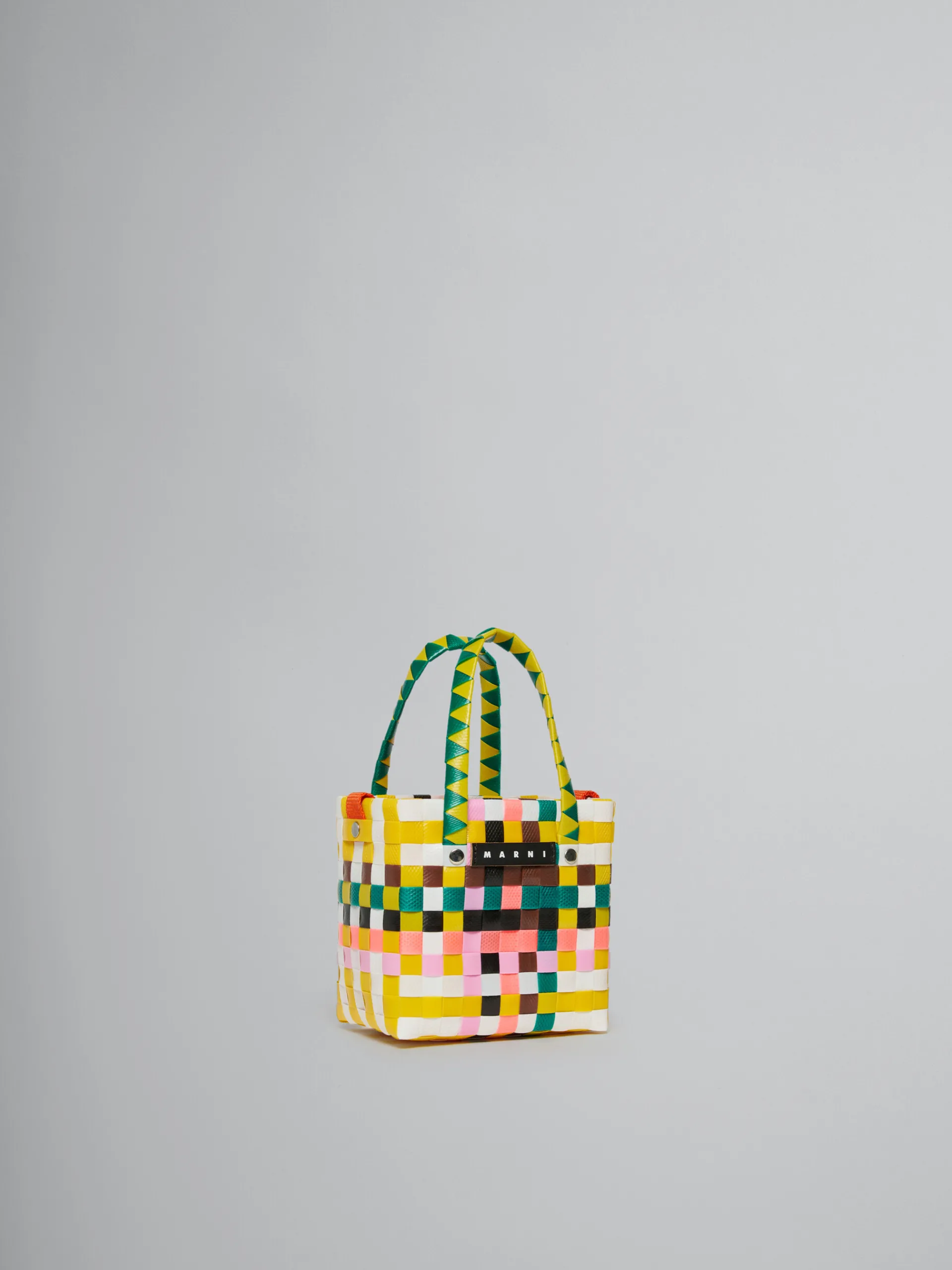 Kids>Marni Multicolor Woven Micro Basket Bag YELLOW/GREEN/PINK/WHITE