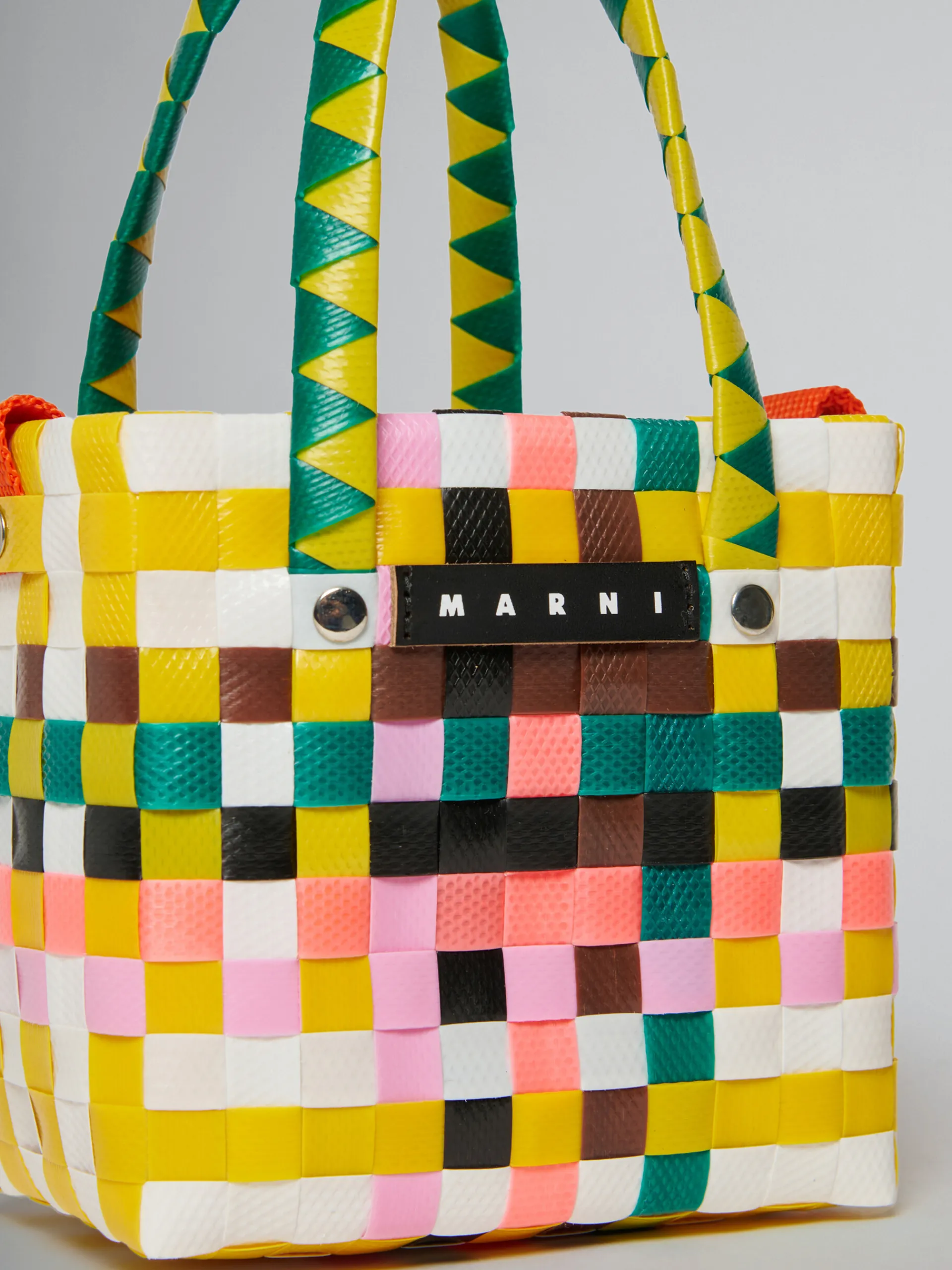 Kids>Marni Multicolor Woven Micro Basket Bag YELLOW/GREEN/PINK/WHITE