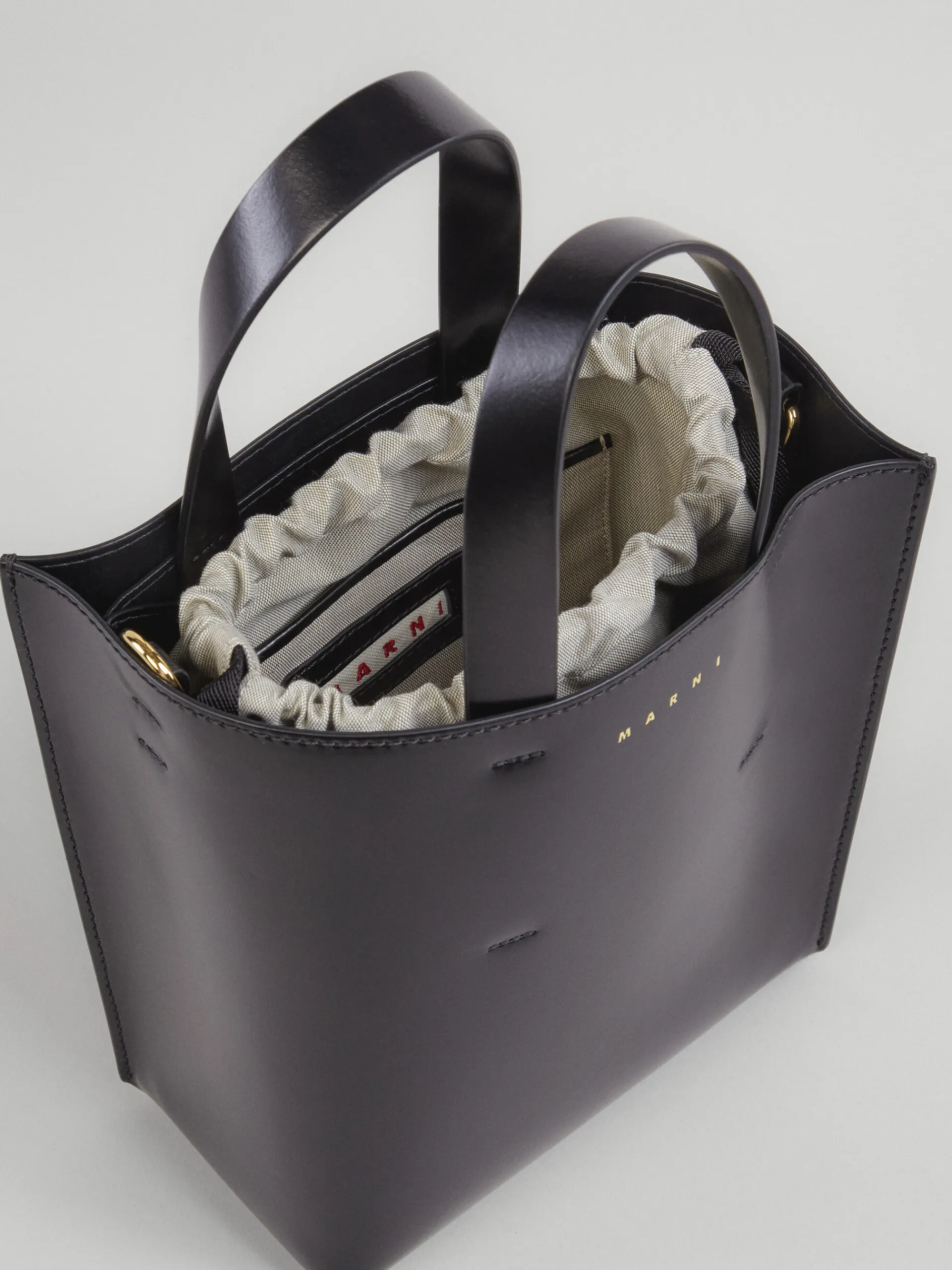 Tote Bags>Marni Museo Mini Bag In Leather BLACK