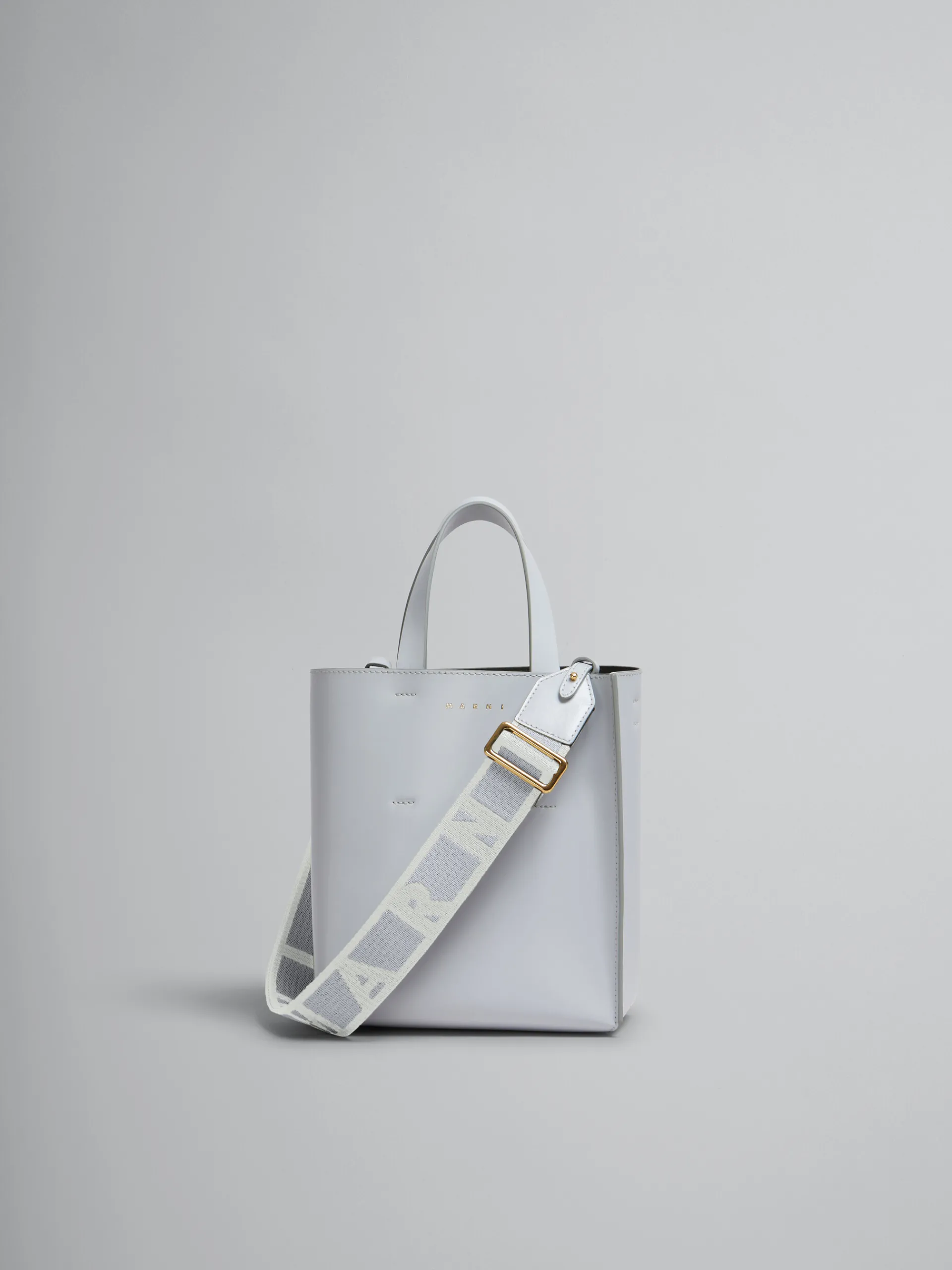 Tote Bags>Marni Museo Mini Bag In Grey Leather SODIUM