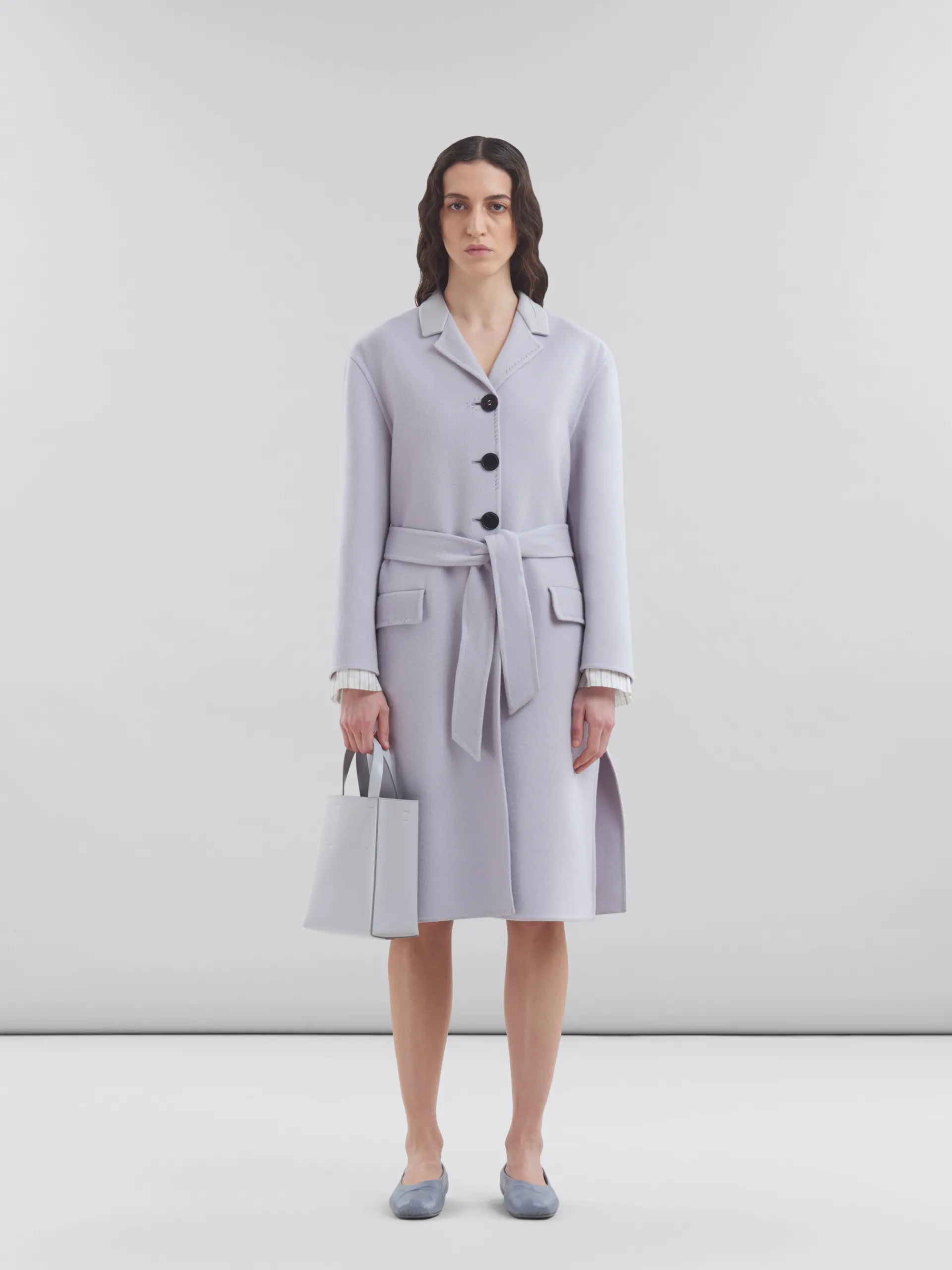 Tote Bags>Marni Museo Mini Bag In Grey Leather SODIUM