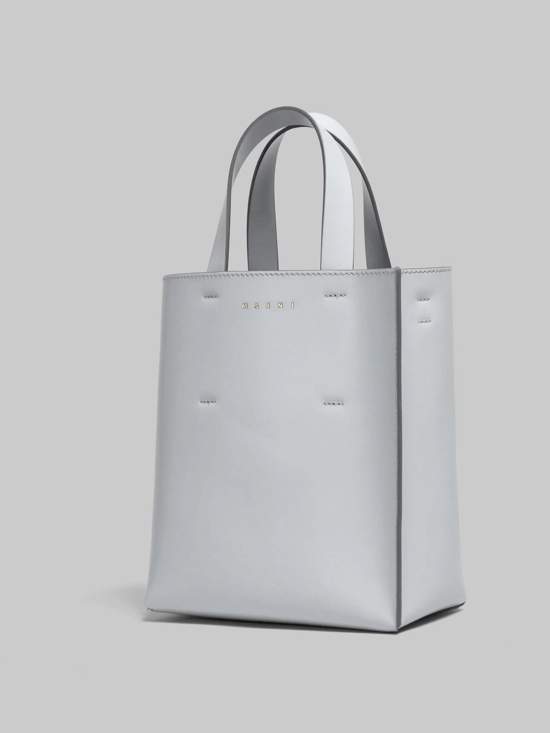Tote Bags>Marni Museo Mini Bag In Grey Leather SODIUM