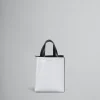 Tote Bags>Marni MUSEO Mini Bag In White And Black Leather STONE/BLACK