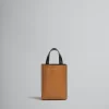 Tote Bags>Marni Museo Nano Bag In Brown And Black Leather POMPEII/BLACK