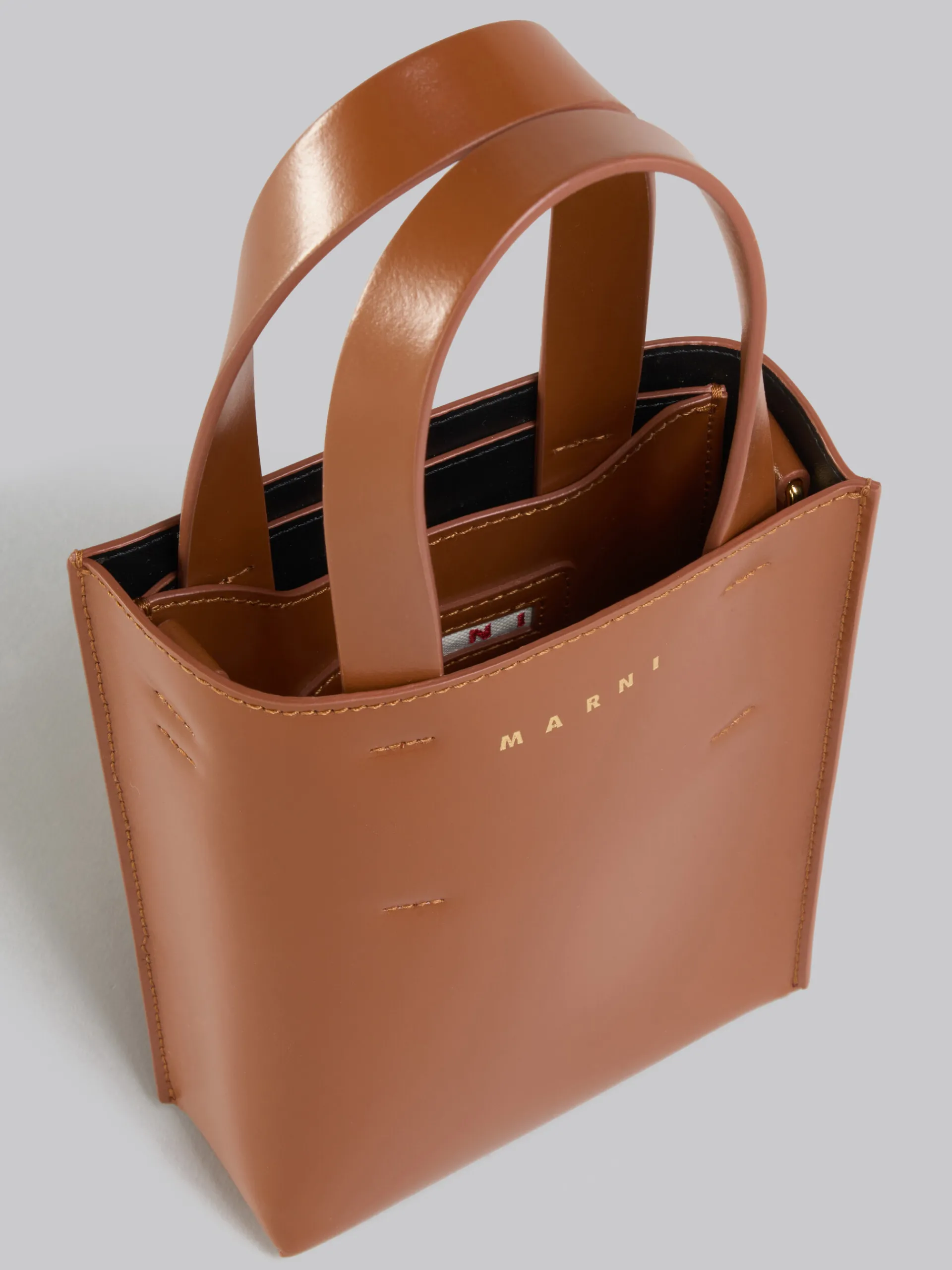 Tote Bags>Marni MUSEO Nano Bag In Brown Leather MOCA