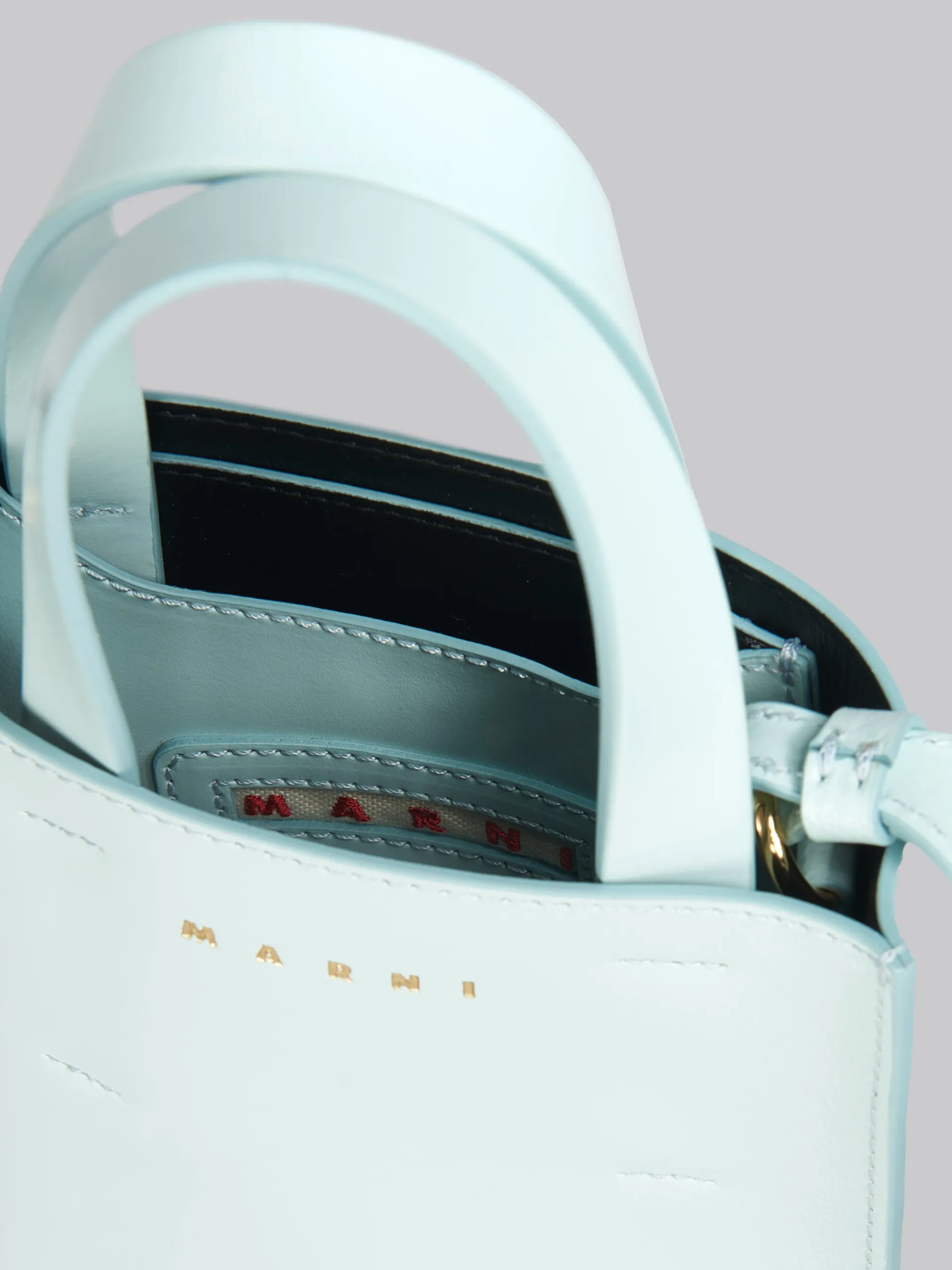 Crossbody Bags | Tote Bags>Marni MUSEO Nano Bag In Light Blue Leather MINERAL ICE