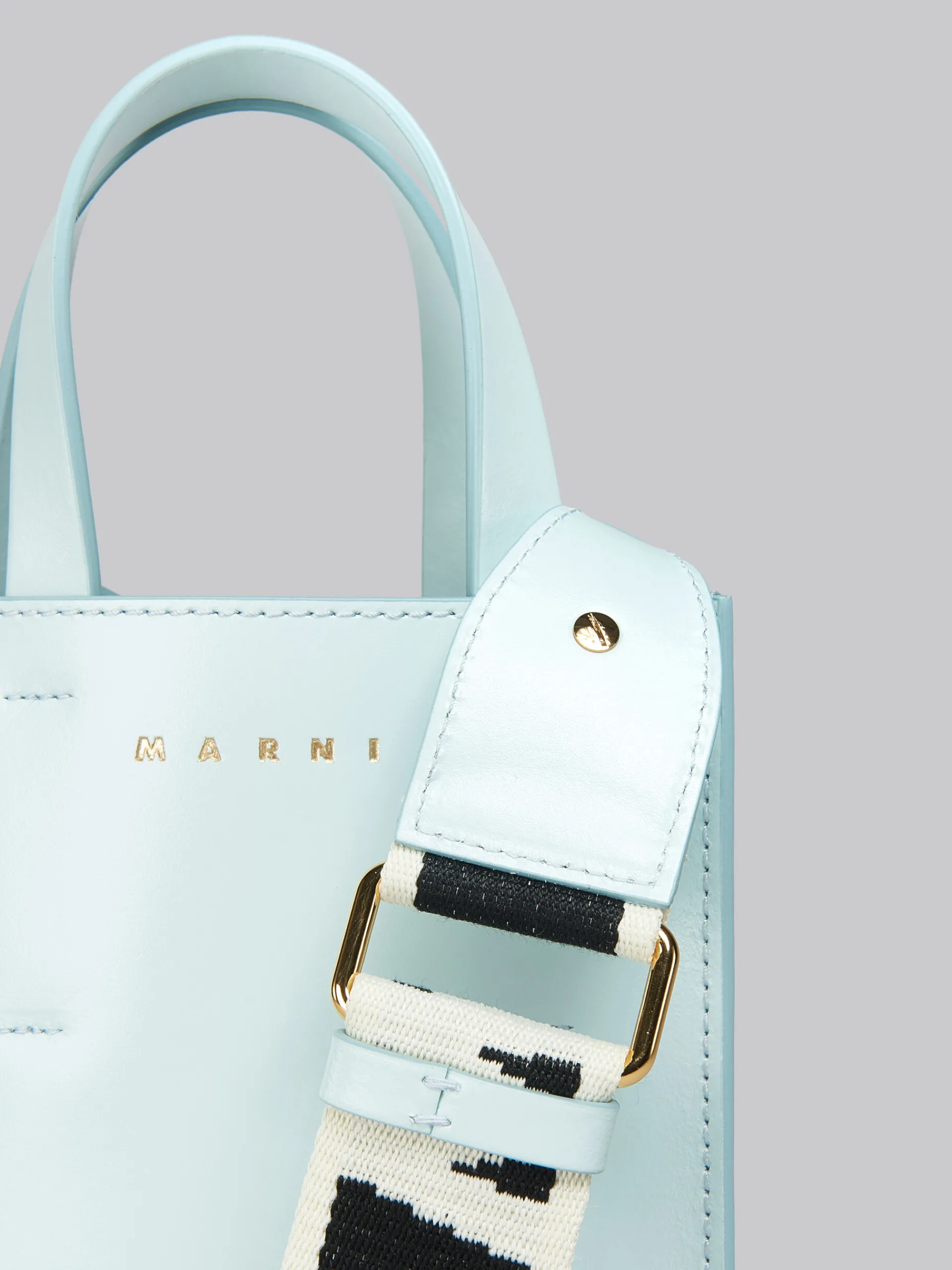 Crossbody Bags | Tote Bags>Marni MUSEO Nano Bag In Light Blue Leather MINERAL ICE