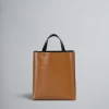 Tote Bags>Marni MUSEO Small Bag In Brown And Black Leather POMPEII/BLACK