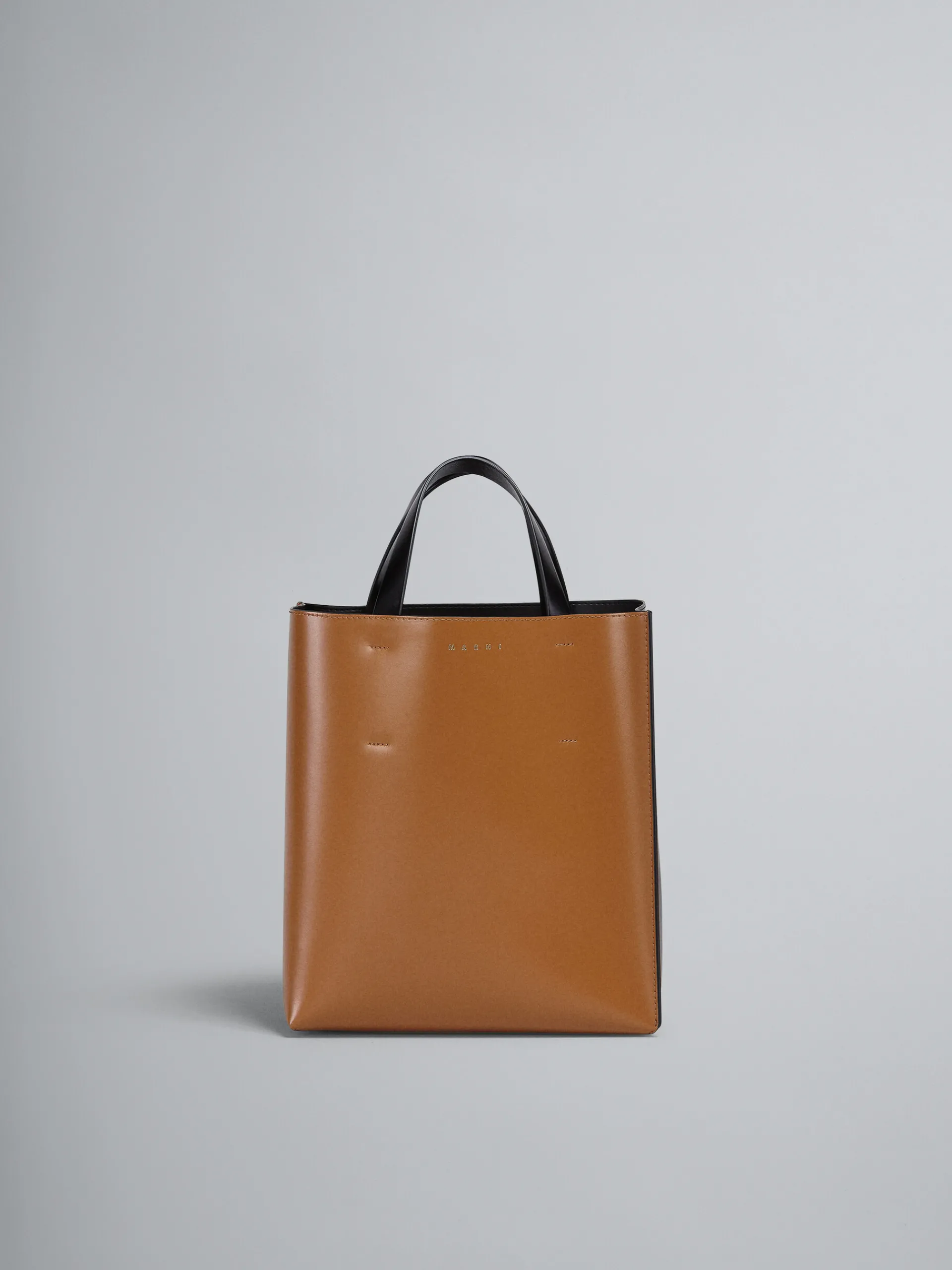 Tote Bags>Marni MUSEO Small Bag In Brown And Black Leather POMPEII/BLACK