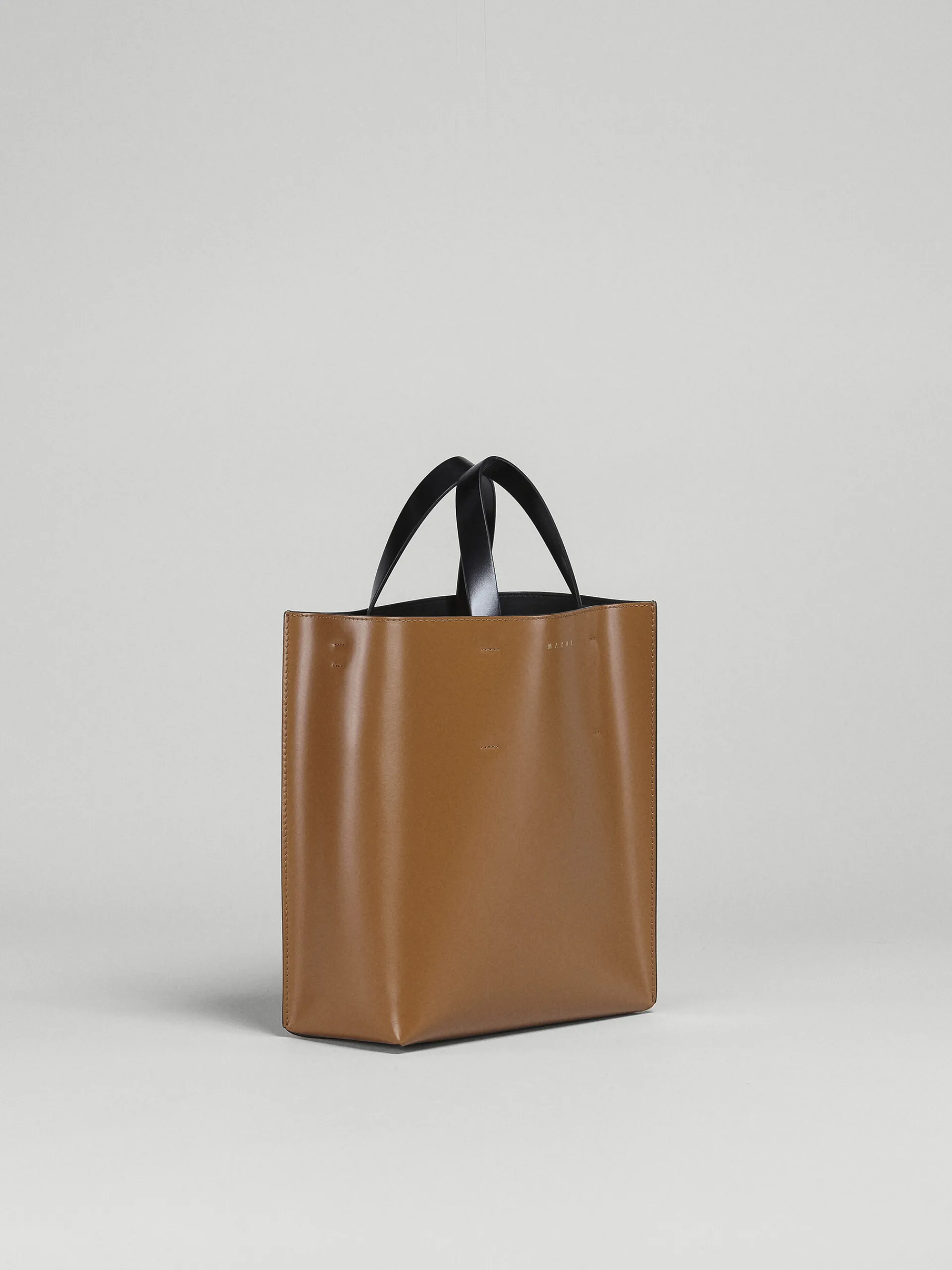 Tote Bags>Marni MUSEO Small Bag In Brown And Black Leather POMPEII/BLACK