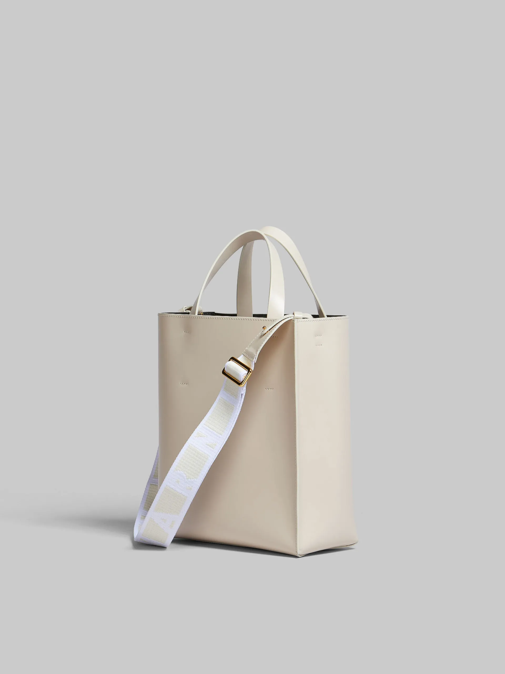 Tote Bags>Marni Museo Small Bag In Cream Leather SEASHELL