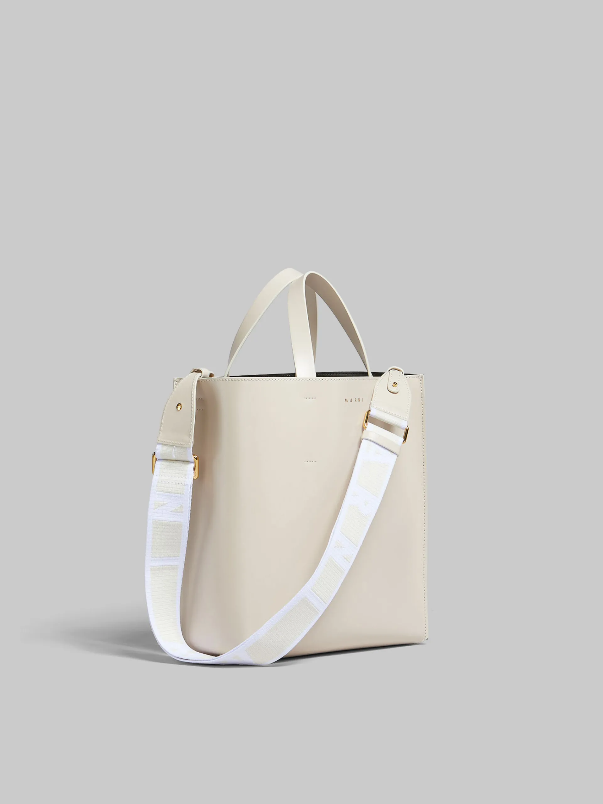 Tote Bags>Marni Museo Small Bag In Cream Leather SEASHELL