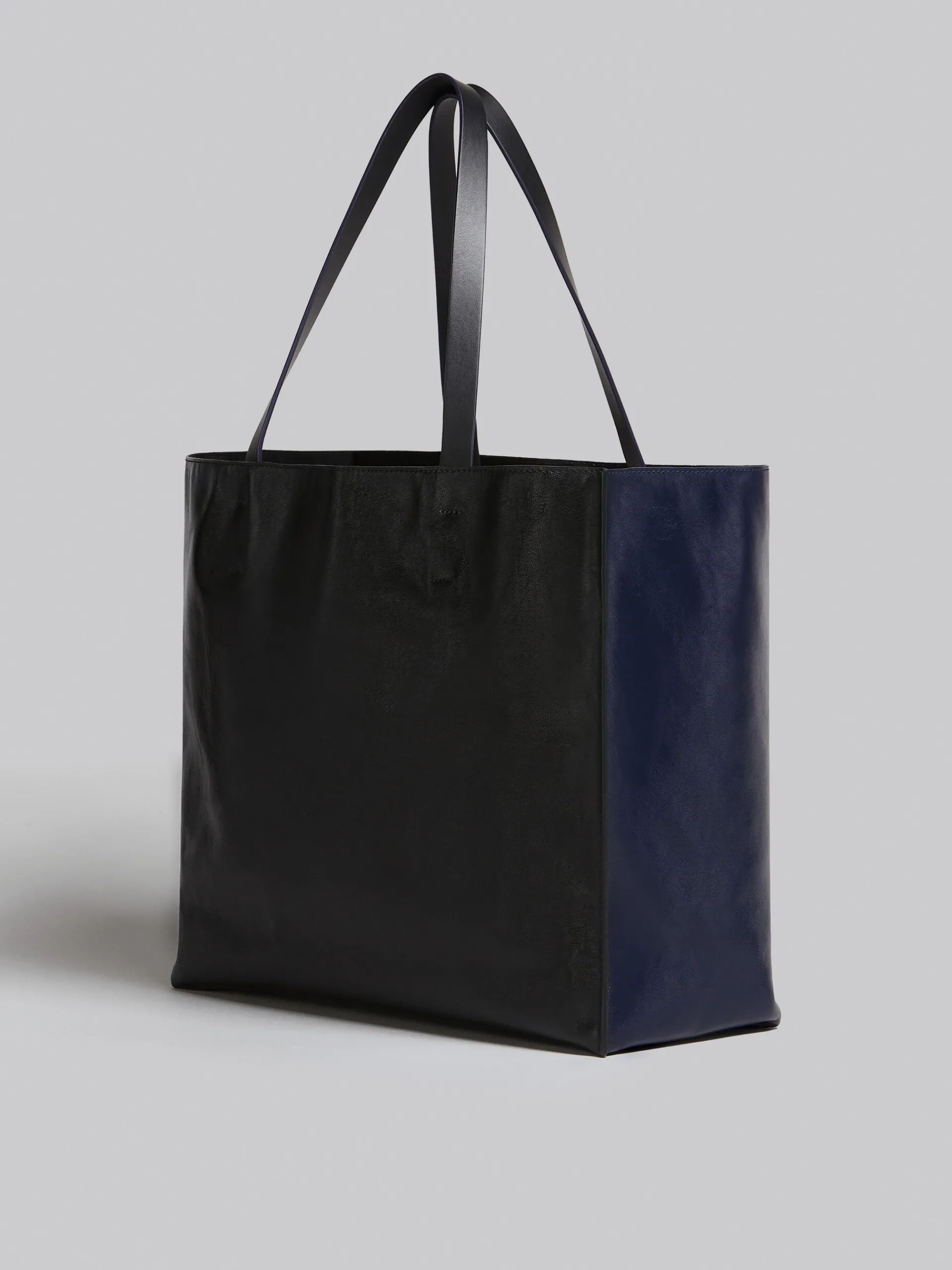 Tote Bags>Marni Museo Soft Bag In Blue And Black Leather NAVYBLUE/BLACK