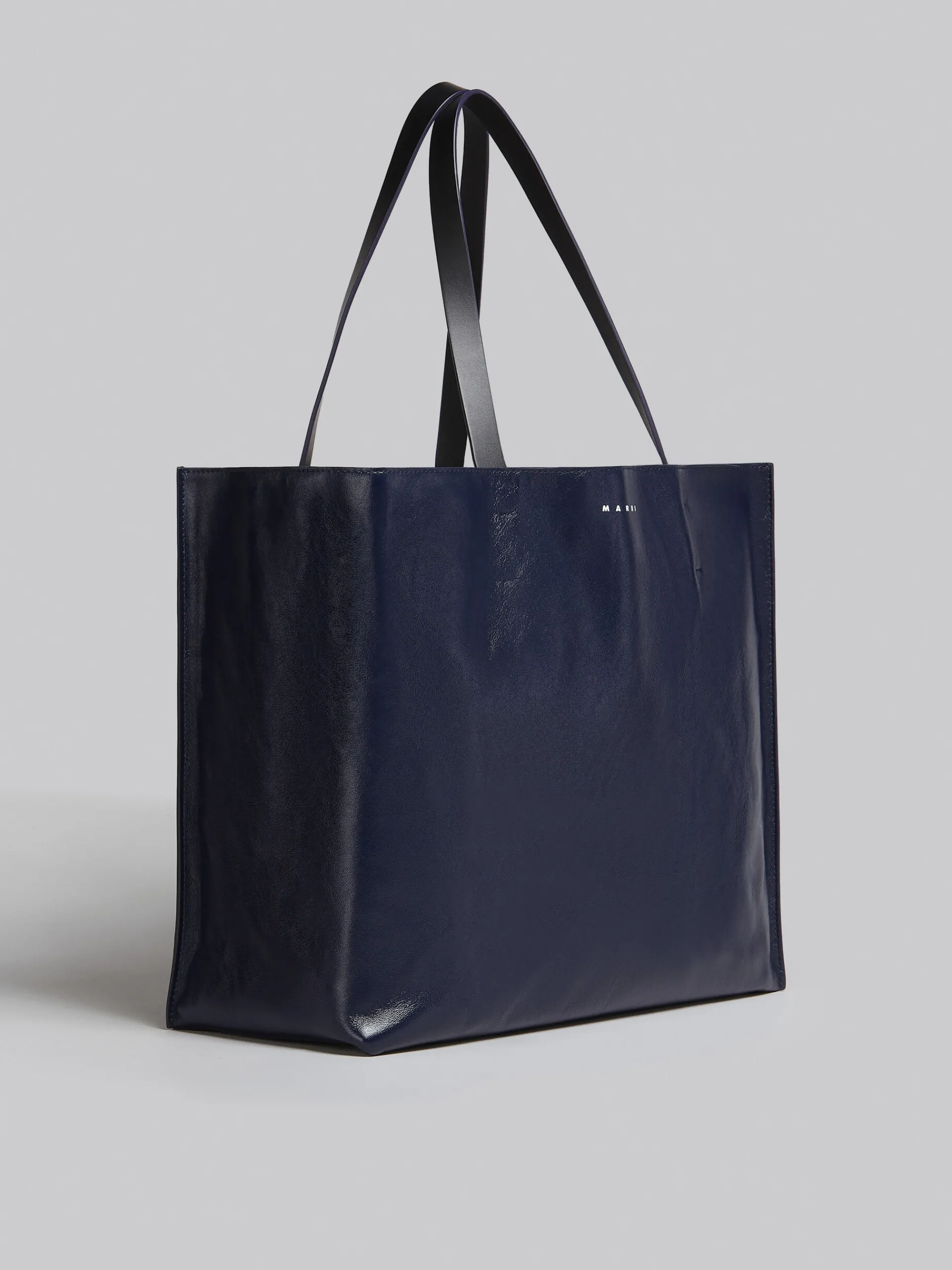 Tote Bags>Marni Museo Soft Bag In Blue And Black Leather NAVYBLUE/BLACK