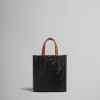 Tote Bags>Marni MUSEO SOFT Mini Bag In Black And Green Leather BLACK/MOSSTONE/TILE