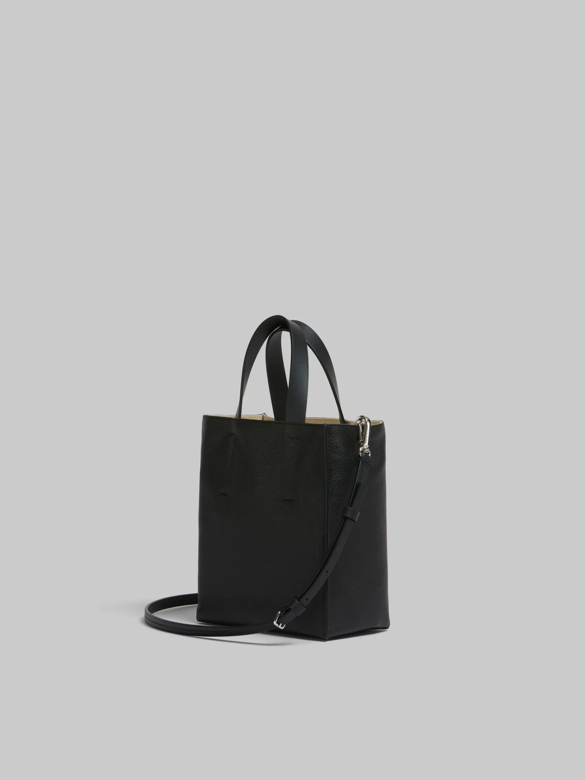 Tote Bags>Marni Museo Soft Mini Bag In Leather With Mending BLACK