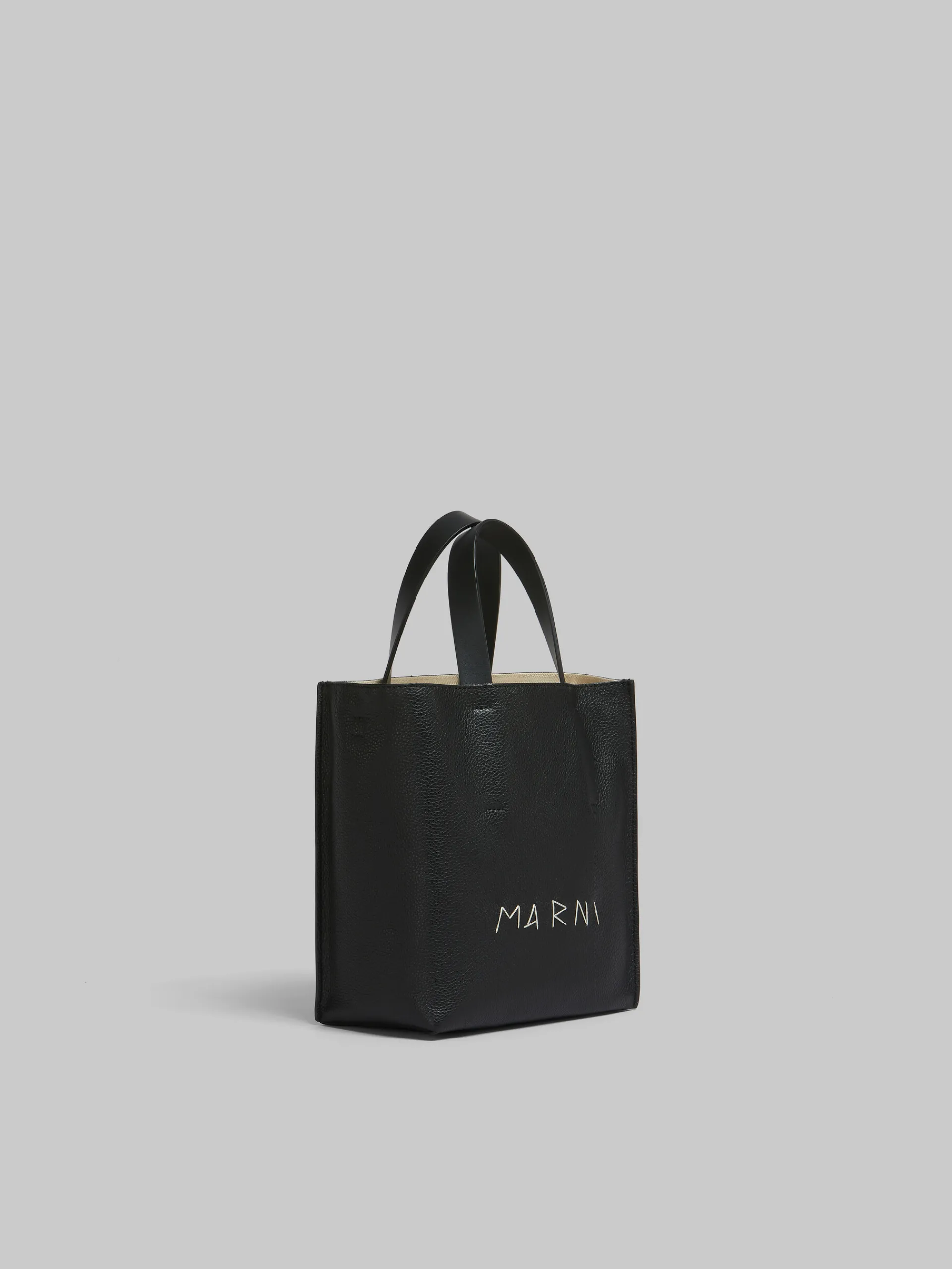 Tote Bags>Marni Museo Soft Mini Bag In Leather With Mending BLACK