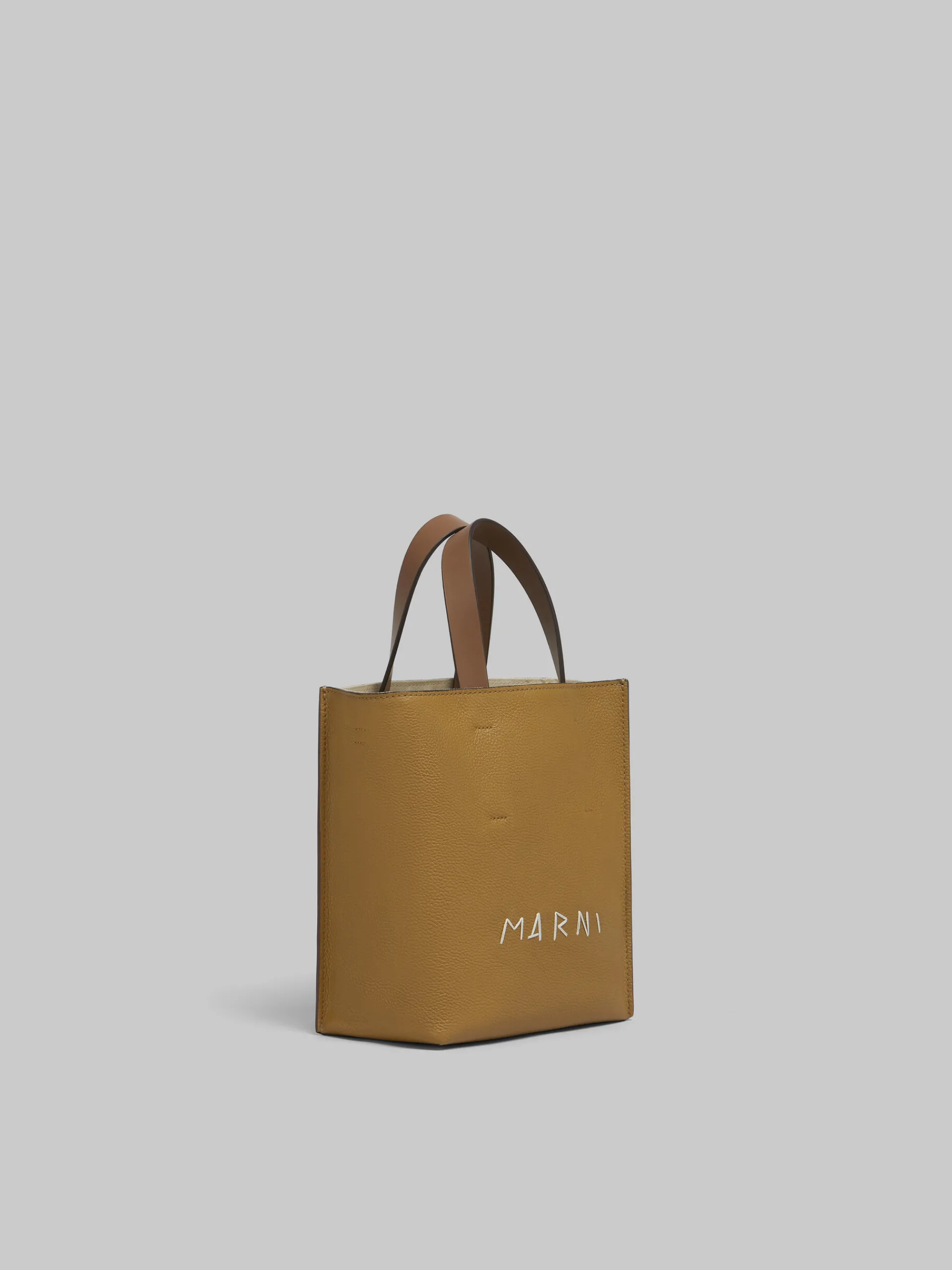 Tote Bags>Marni Museo Soft Mini Bag In Brown Colour-block Leather With Mending ANTIQUE ROSE/PALE PEACH