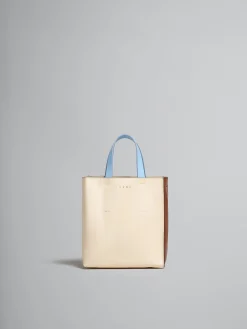 Tote Bags>Marni Museo Soft Mini Bag In White Brown And Light Blue Leather SHELL/MOCA