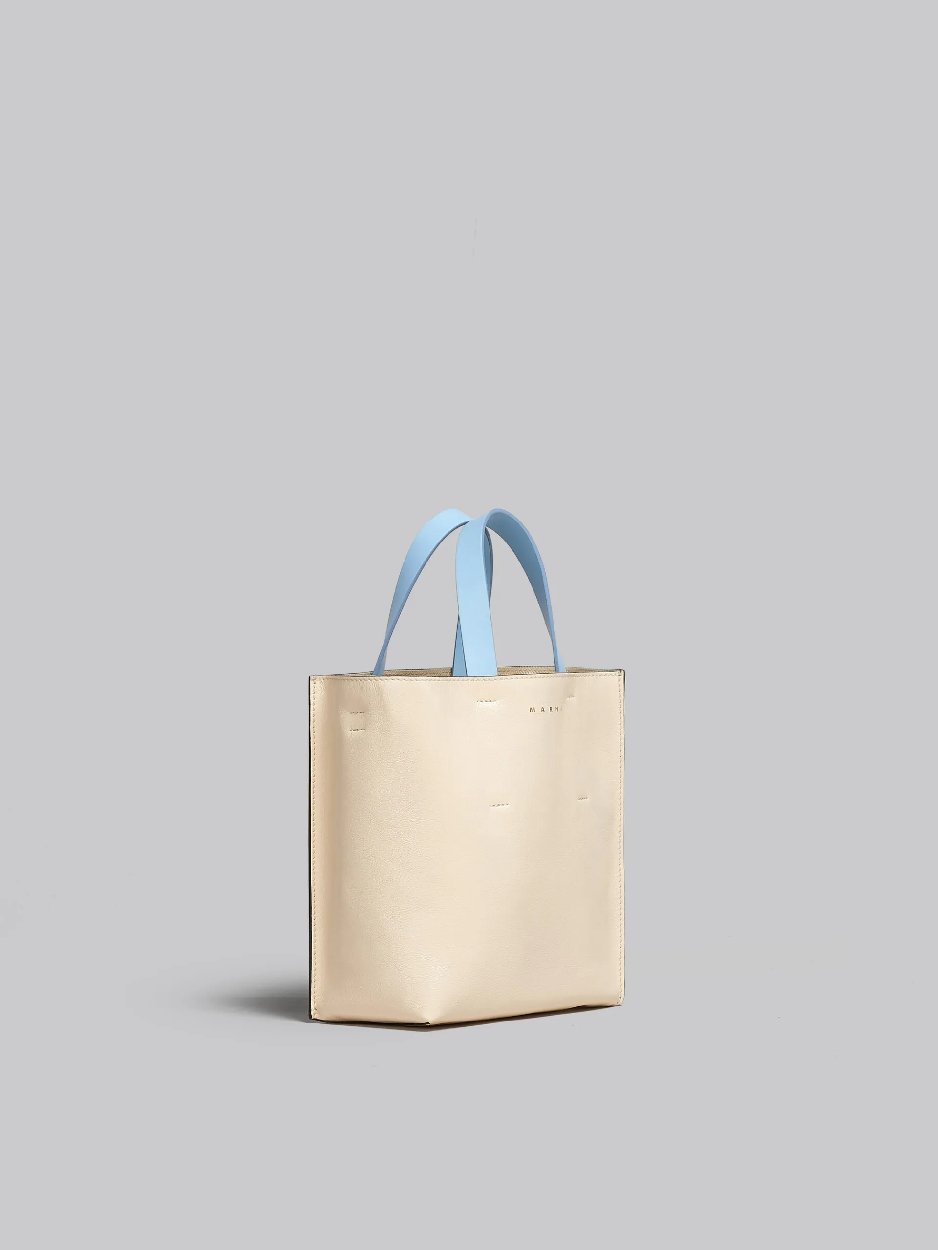 Tote Bags>Marni Museo Soft Mini Bag In White Brown And Light Blue Leather SHELL/MOCA
