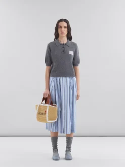 Tote Bags>Marni Natural Macramé Sillo Small Shopper NATURAL/WHITE/RUST