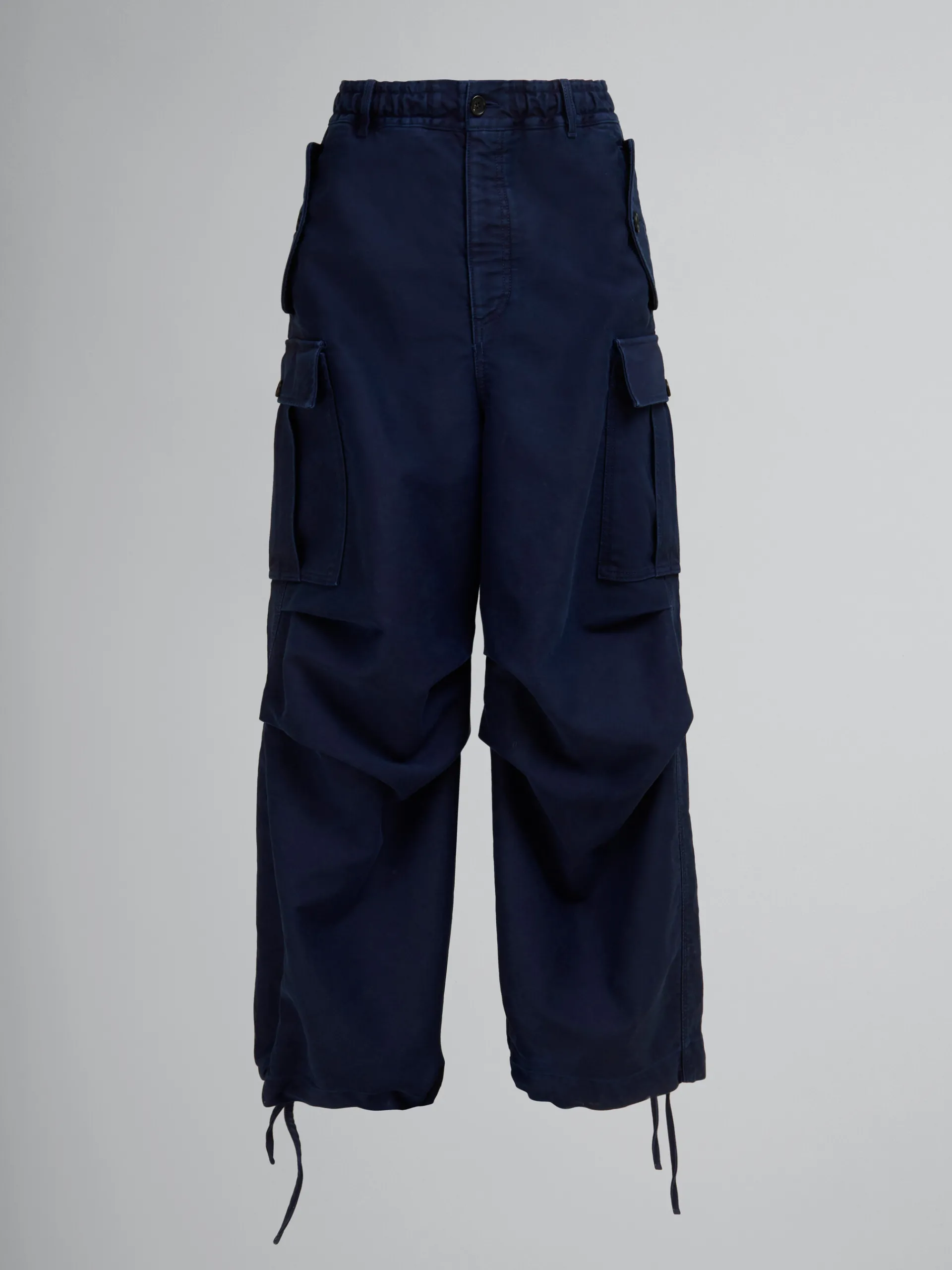 Pants>Marni Navy Organic Moleskin Cargo Pants LIGHTNAVY