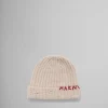 Hats>Marni Oat Shetland Wool Beanie With Mending BEIGE