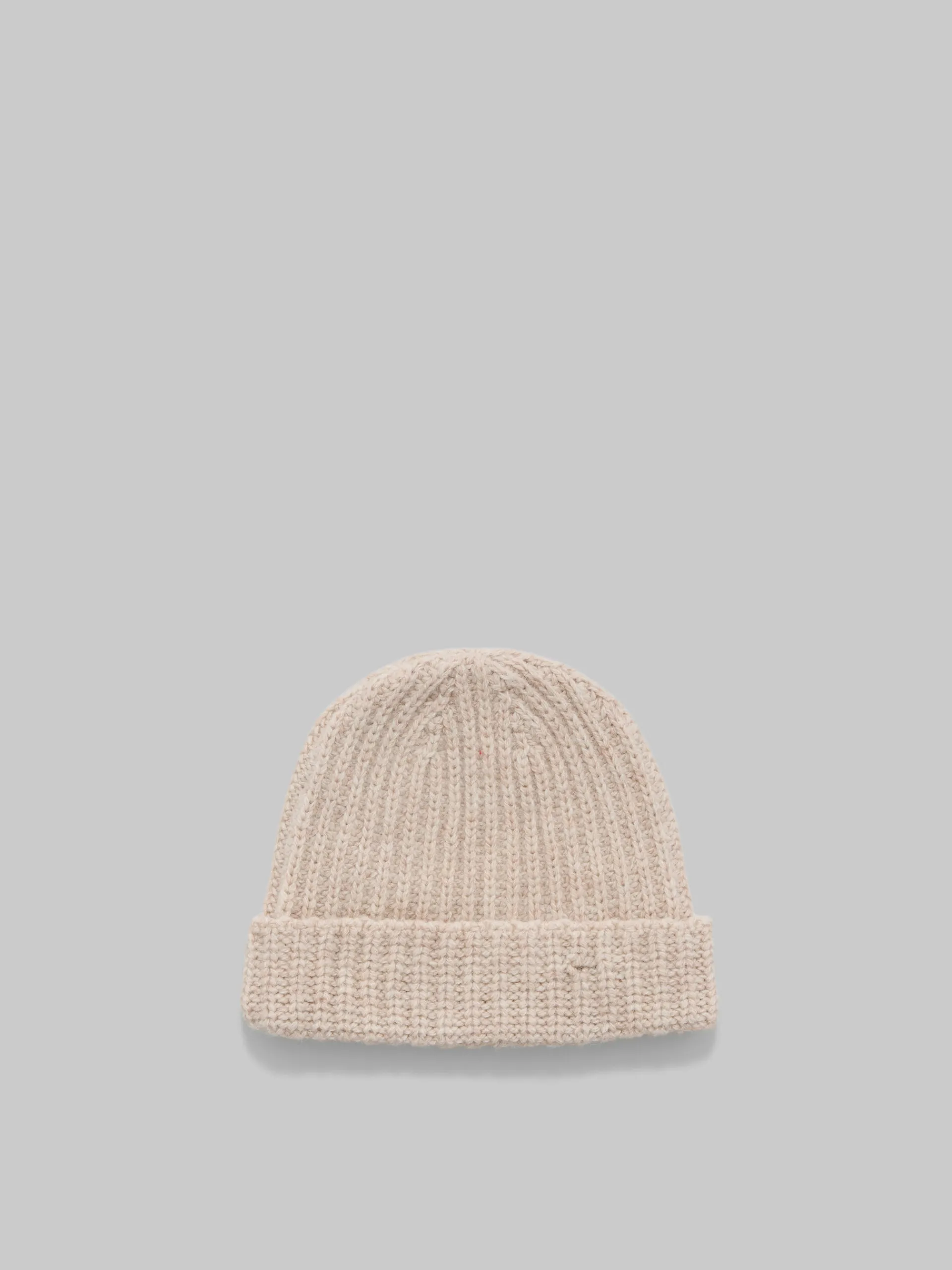 Hats>Marni Oat Shetland Wool Beanie With Mending BEIGE
