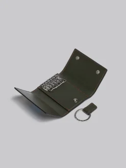Other Accessories>Marni Olive Green Leather Key Wallet OLIVEGREEN