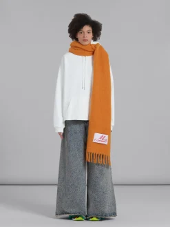 Scarves>Marni Orange Alpaca Scarf ARABESQUE/ARABESQUE