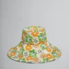 Hats>Marni Orange And Green Printed Organic Gabardine Hat BONE