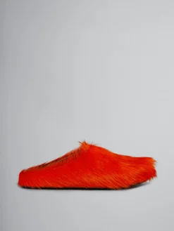 Fussbett Sabot>Marni Long Hair Calfskin Fussbett Sabot ORANGE