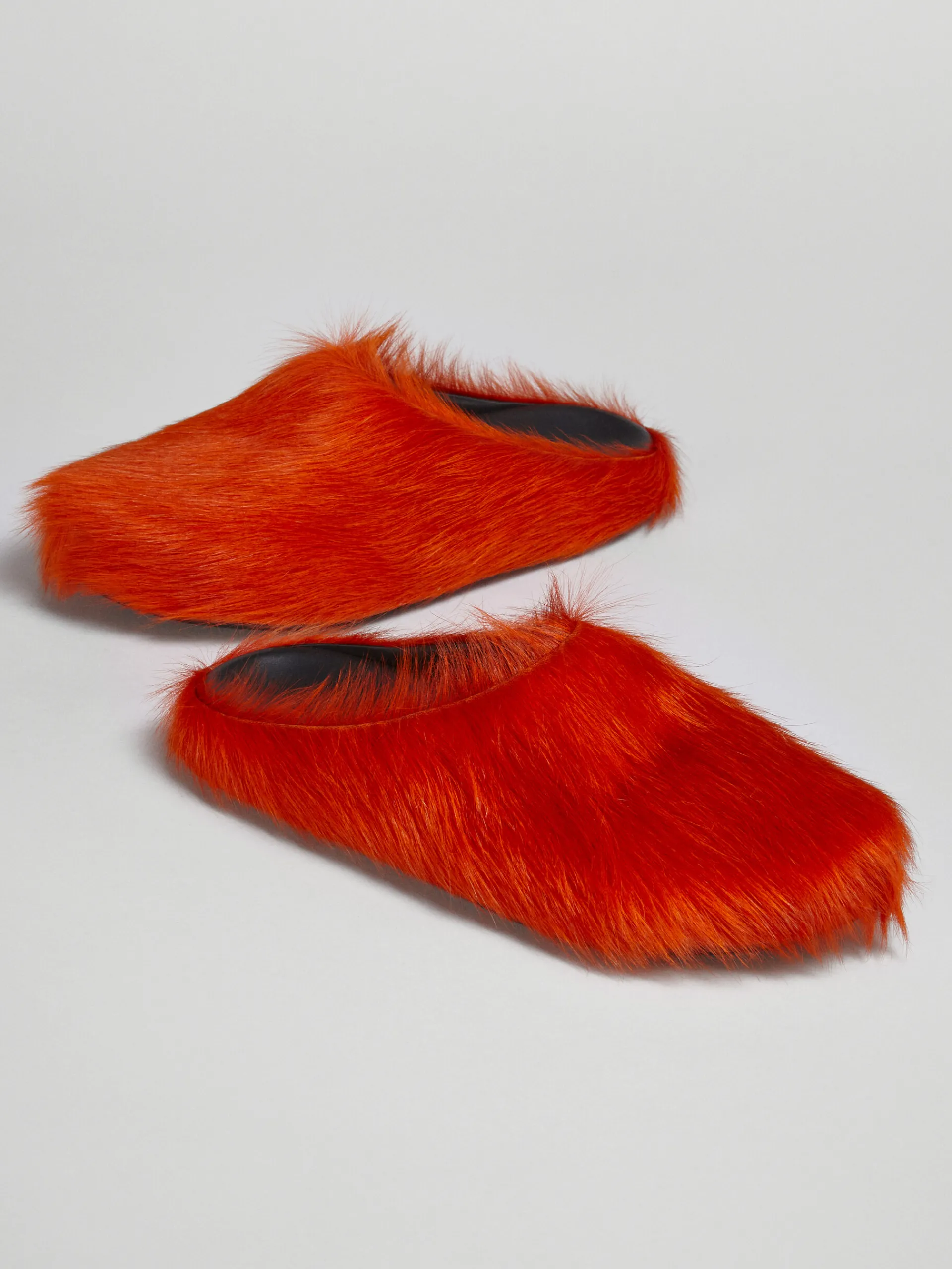 Fussbett Sabot>Marni Long Hair Calfskin Fussbett Sabot ORANGE
