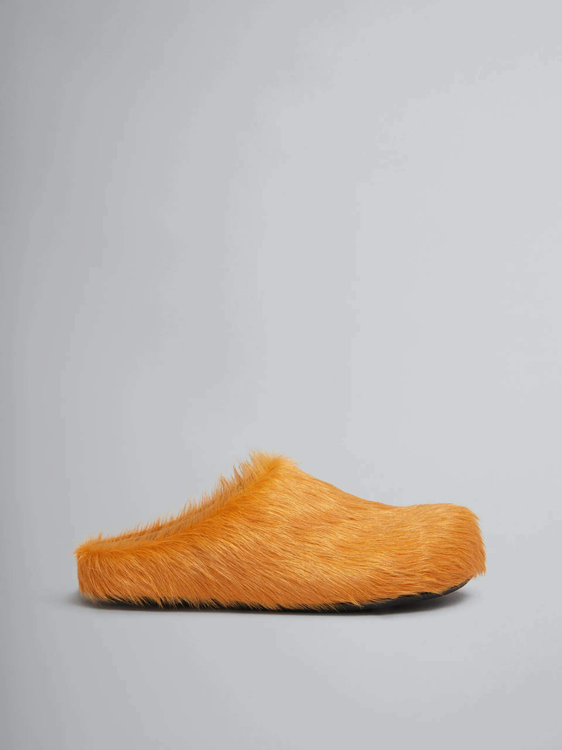 Flats | Fussbett>Marni Orange Long-hair Calfskin Fussbett Sabot PUMPKIN