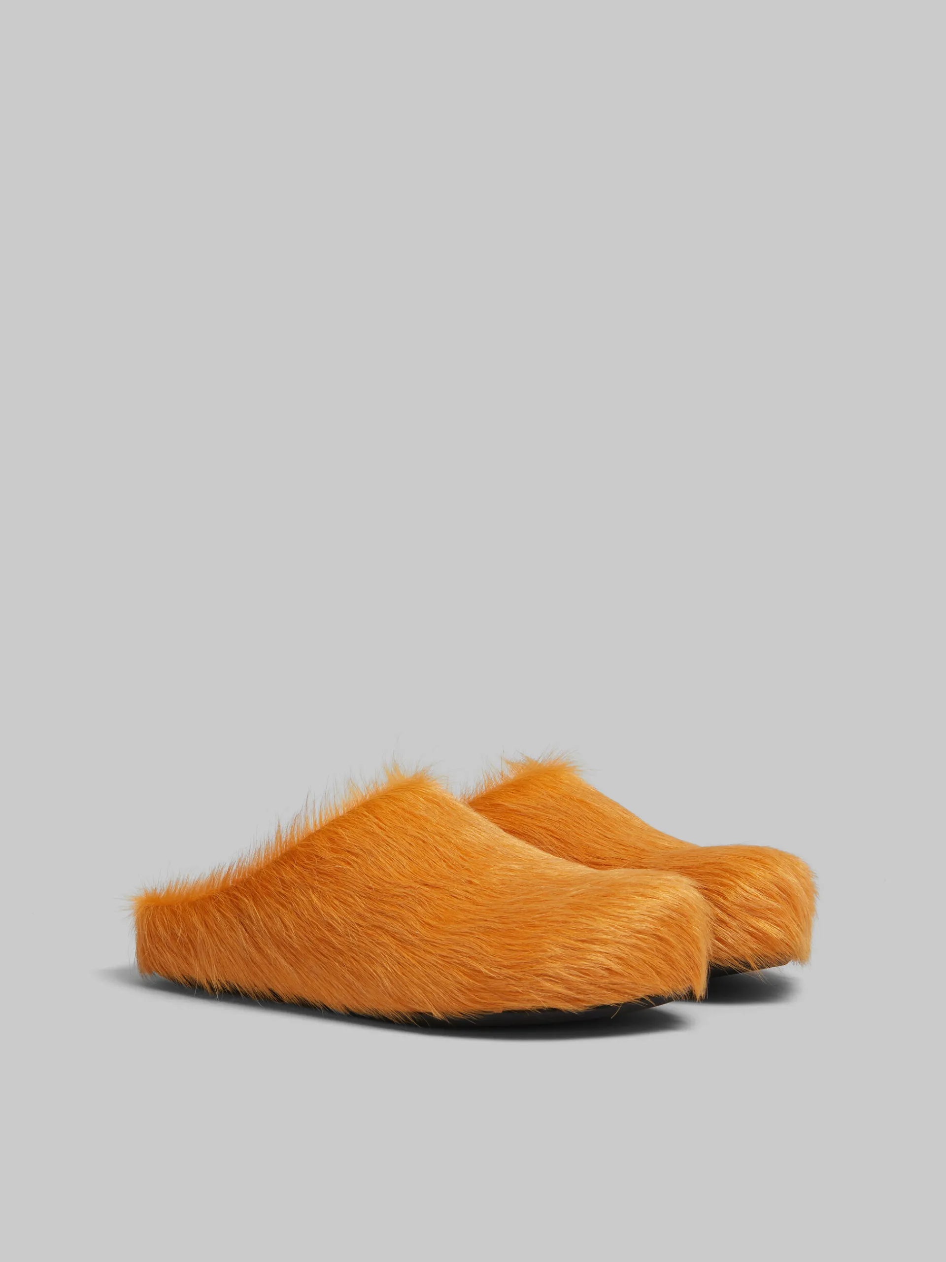 Flats | Fussbett>Marni Orange Long-hair Calfskin Fussbett Sabot PUMPKIN