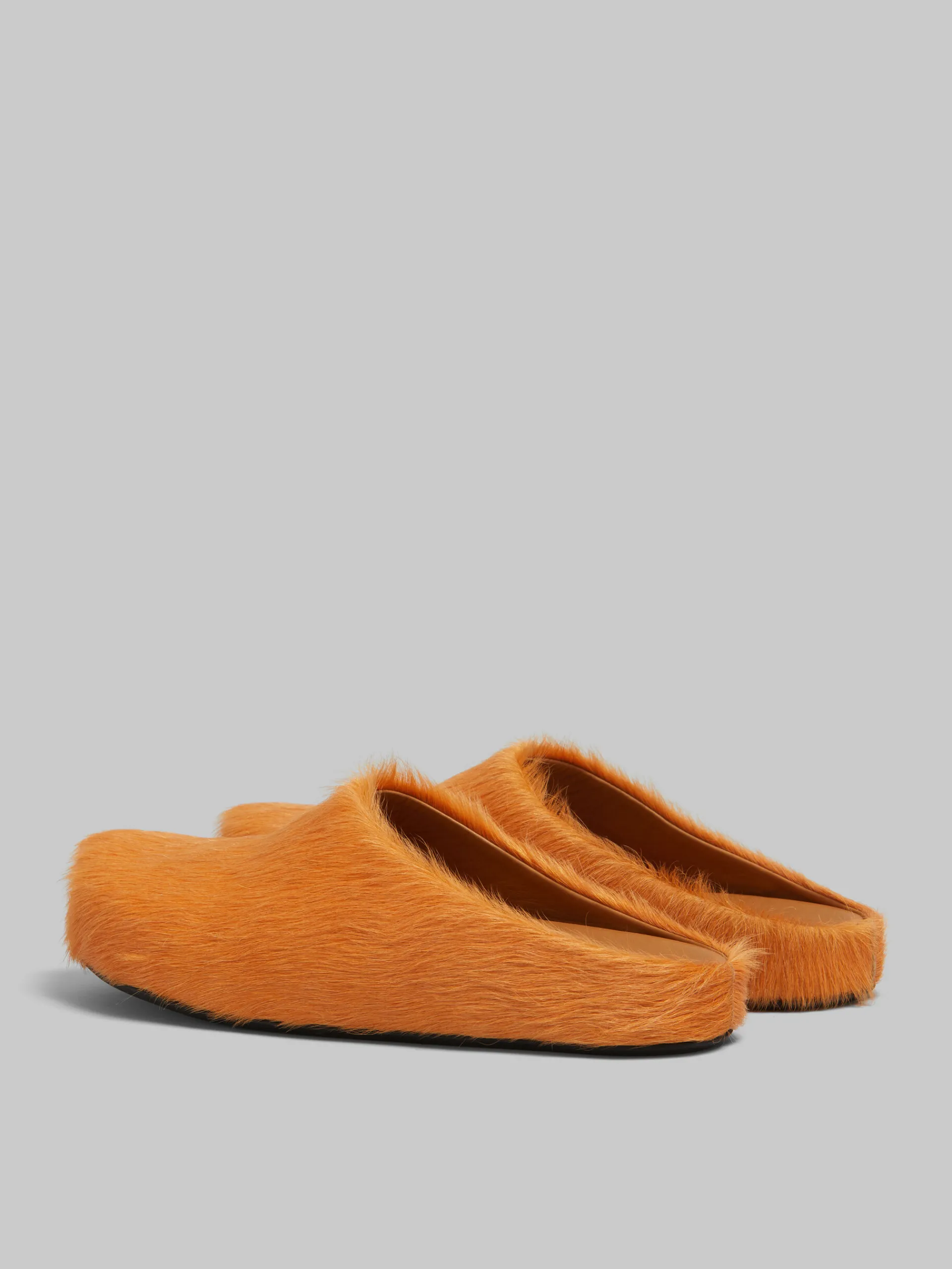 Fussbett Sabot>Marni Orange Long-hair Calfskin Fussbett Sabot PUMPKIN