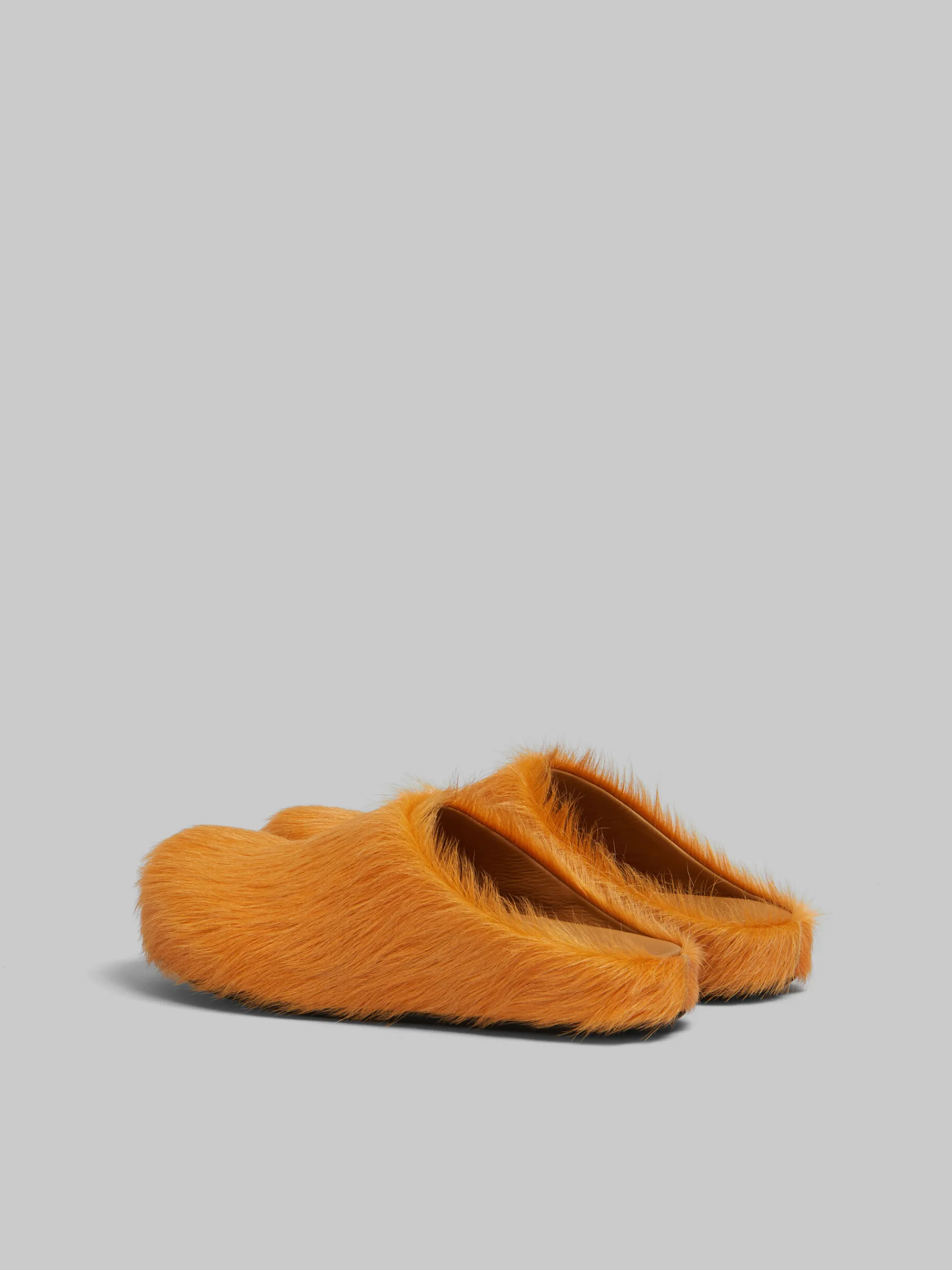 Flats | Fussbett>Marni Orange Long-hair Calfskin Fussbett Sabot PUMPKIN