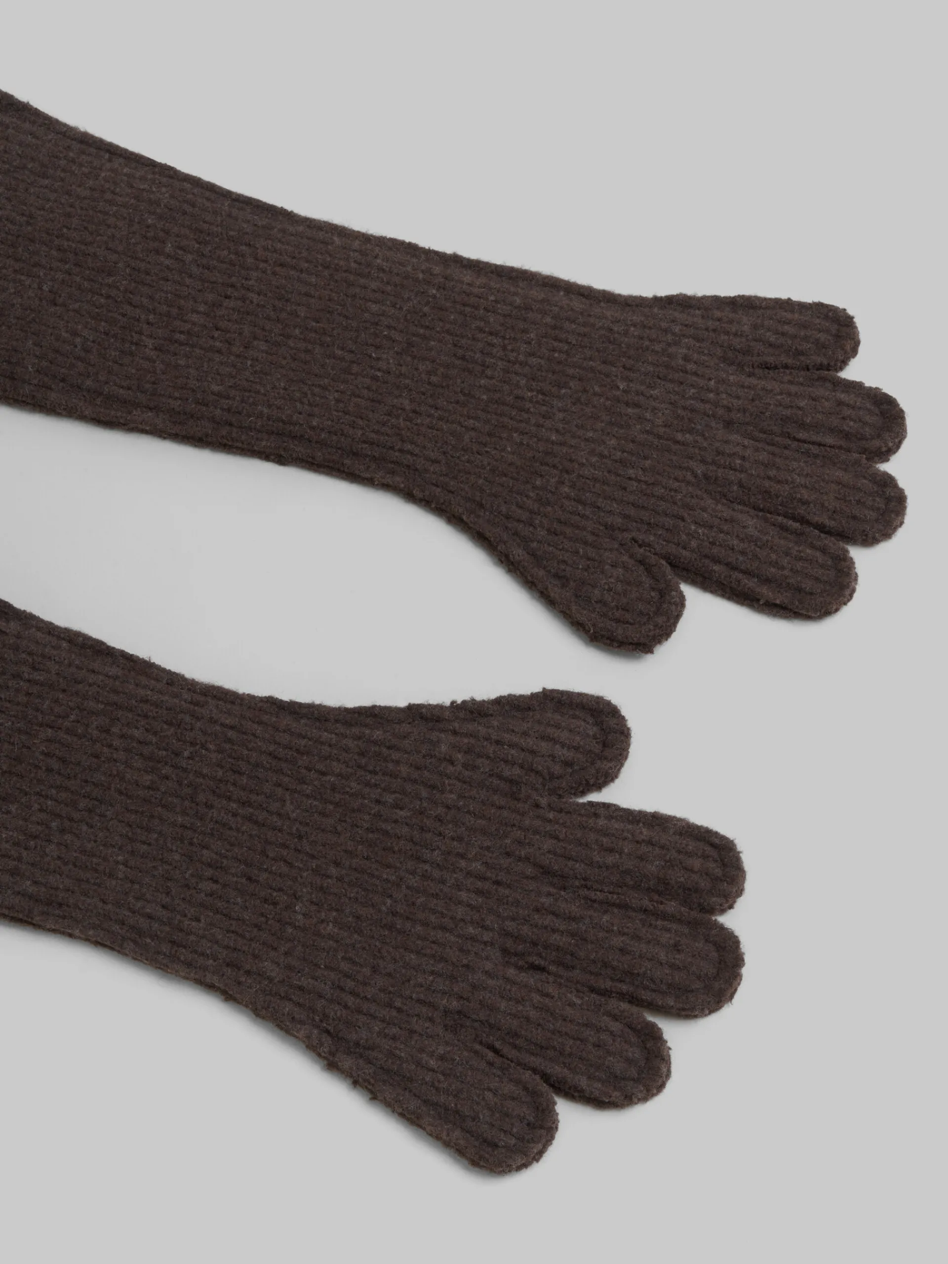 Other Accessories>Marni Oversized Brown Wool Gloves MIDNIGHT