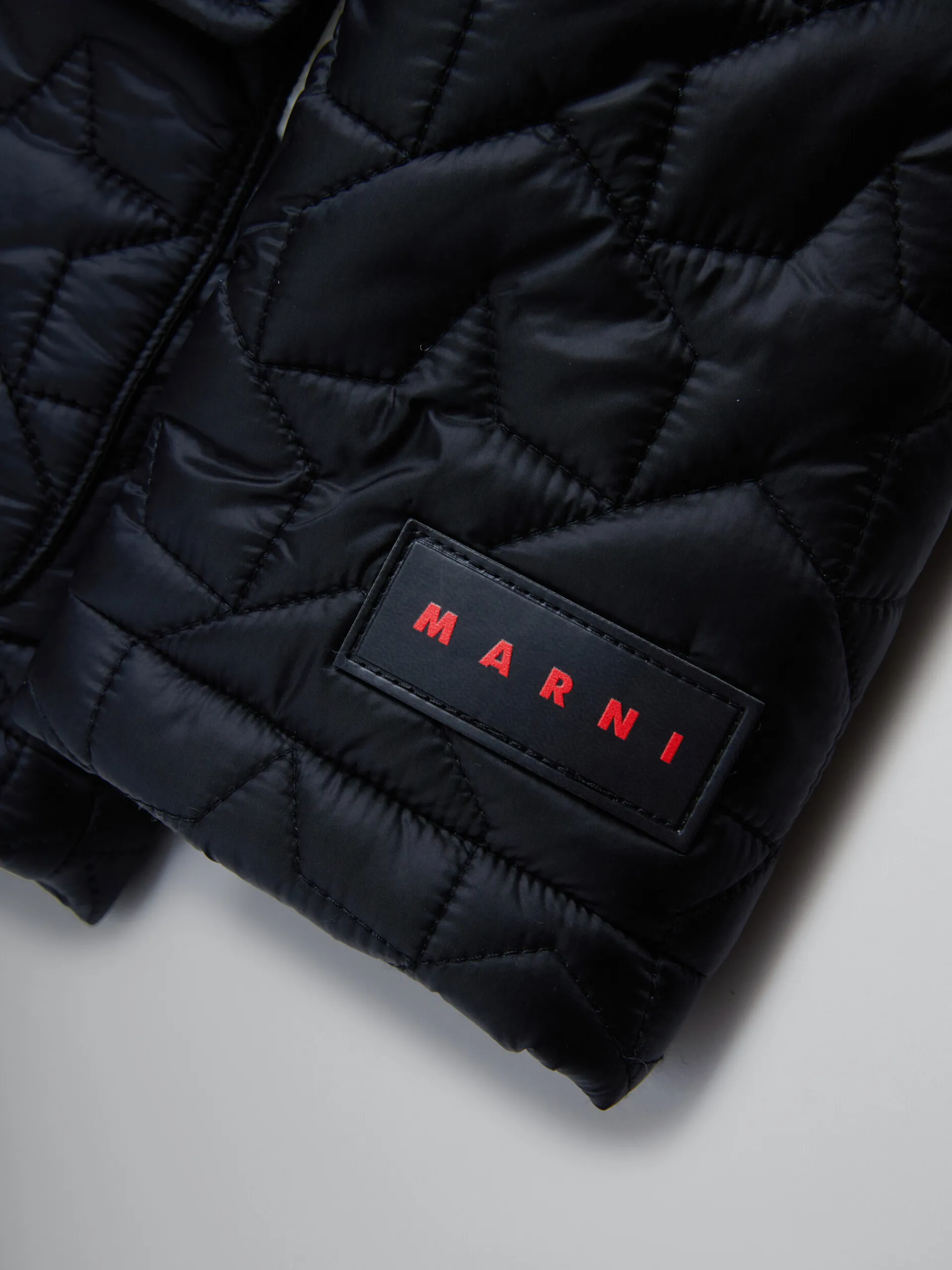 Kids>Marni Padded Jacket With Stars And Teddy Inserts BLACK