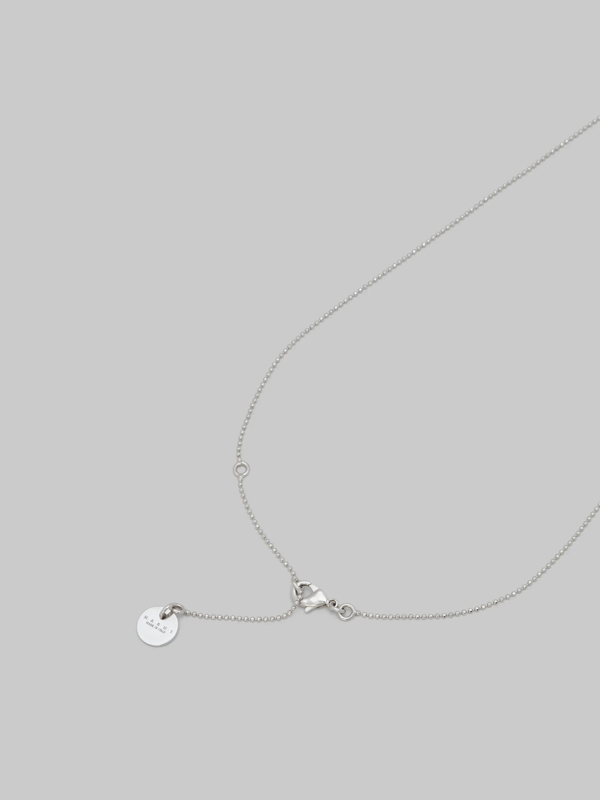 Necklaces>Marni Palladium Ball Chain Necklace With Daisy Pendant GLASS