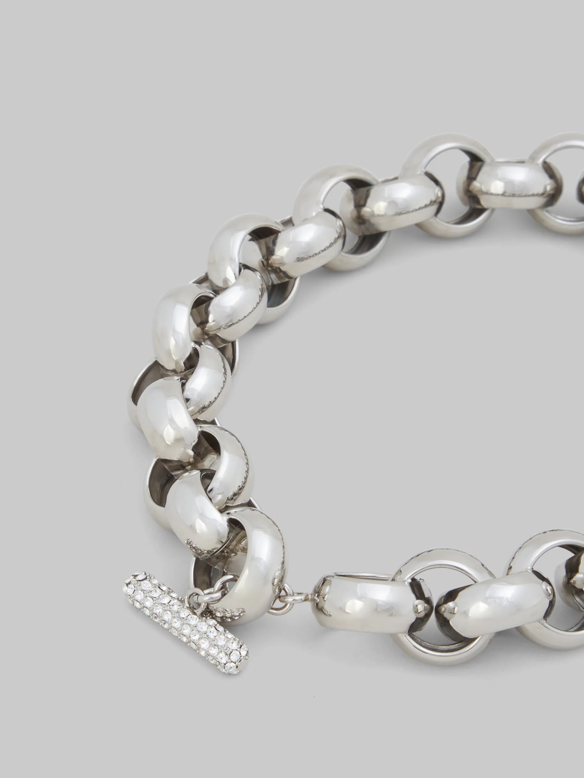 Necklaces>Marni Ring Choker With Rhinestone Clasp PALLADIUM