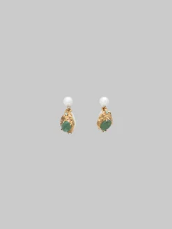 Earrings>Marni Drop Earrings With Green Gemstones PEARL