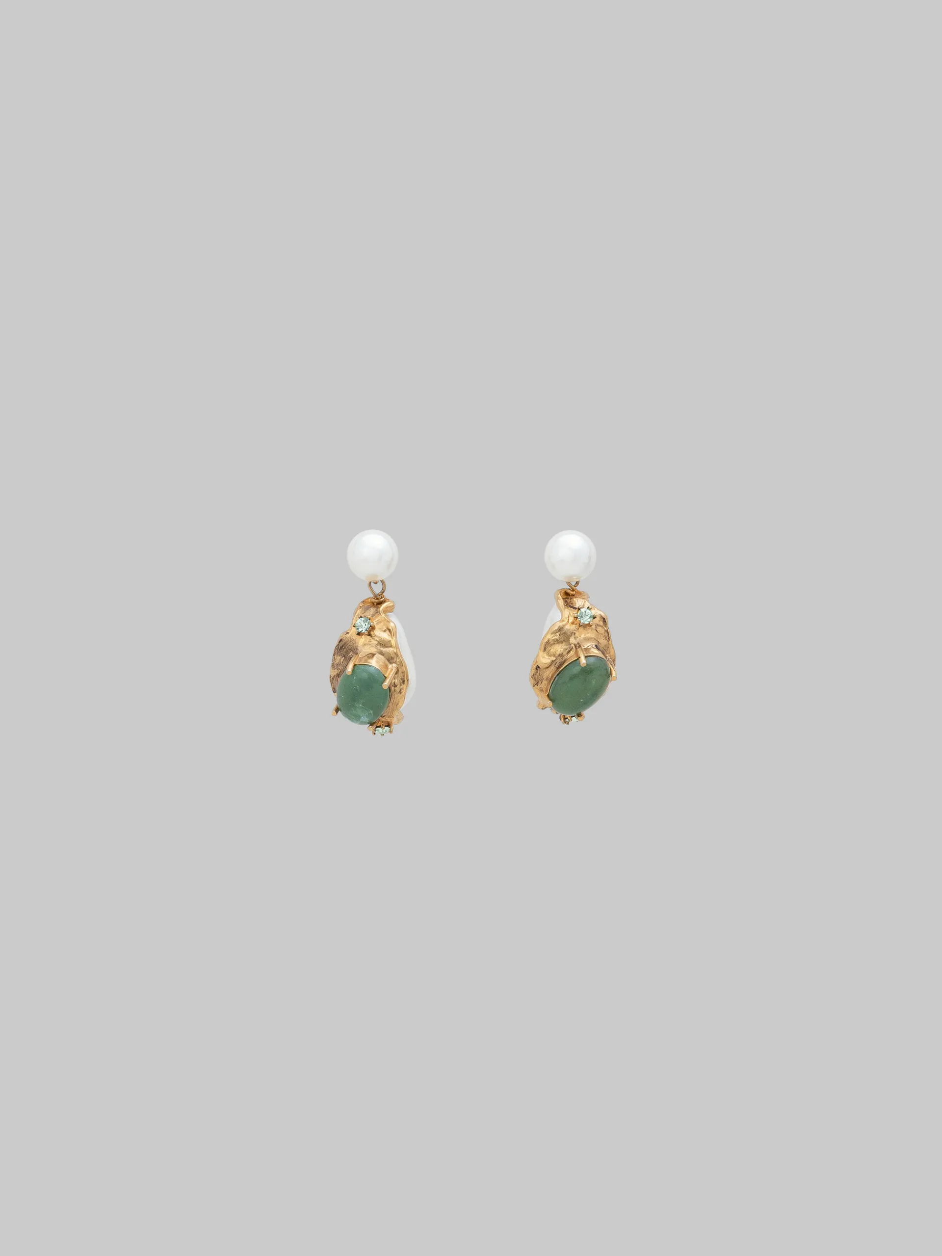 Earrings>Marni Drop Earrings With Green Gemstones PEARL