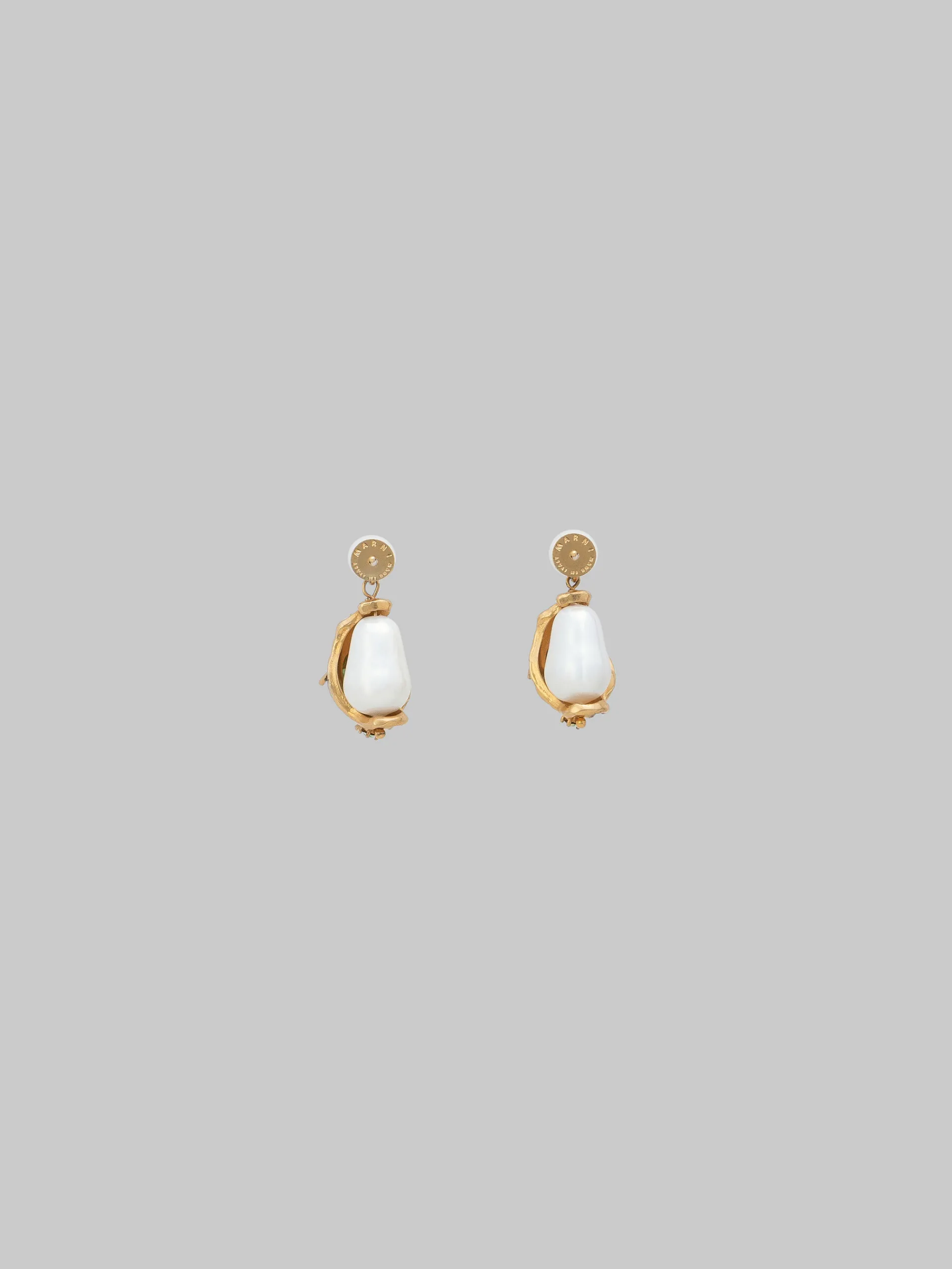 Earrings>Marni Drop Earrings With Green Gemstones PEARL