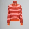 Knitwear>Marni Pink And Orange Striped Wool-mohair Jumper ARABESQUE/ARABESQUE
