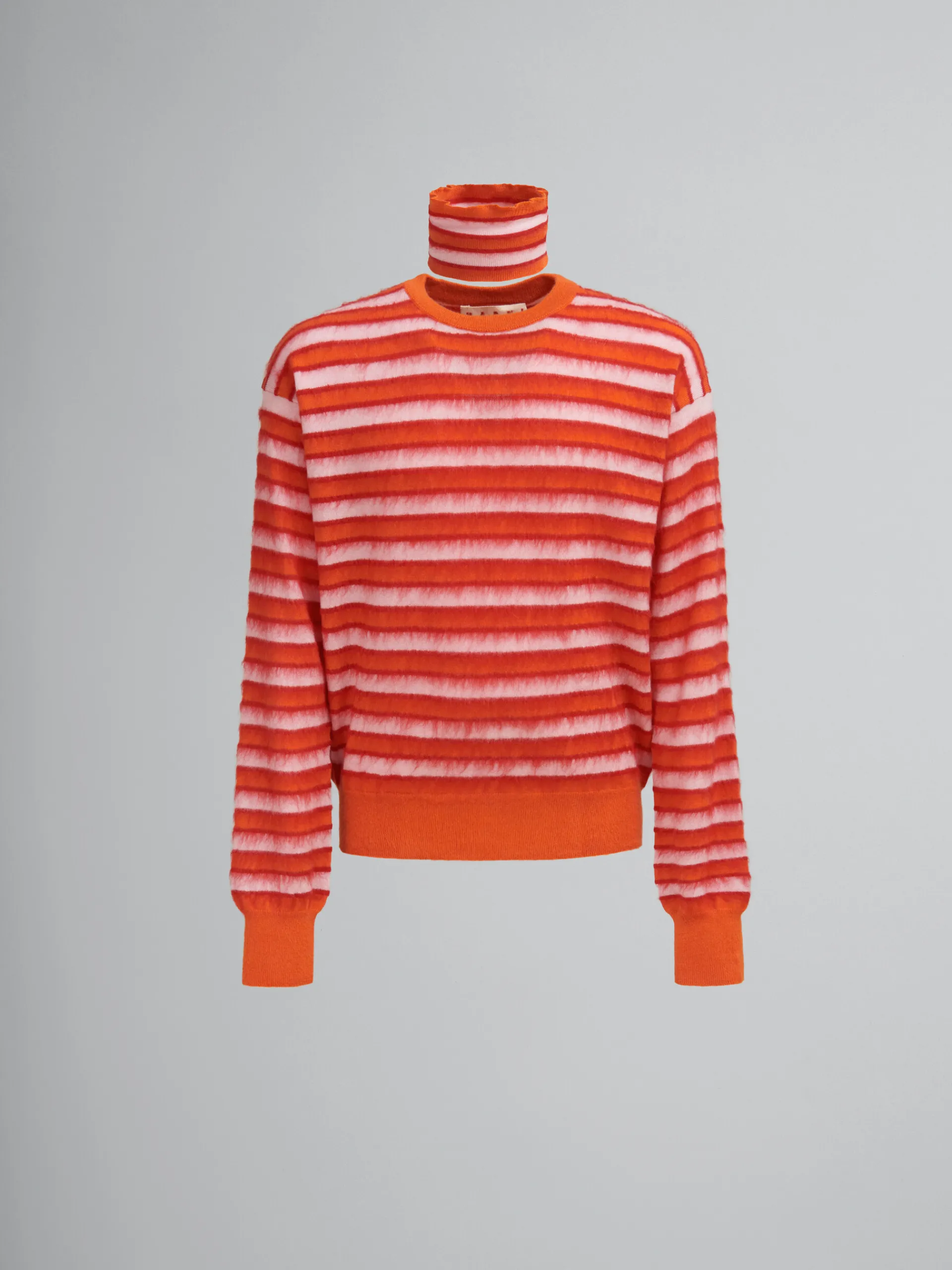 Knitwear>Marni Pink And Orange Striped Wool-mohair Jumper ARABESQUE/ARABESQUE