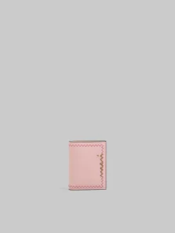 Wallets & Small Leather Goods>Marni Pink Bi-fold Wallet With Mending Embroidery ANTIQUEROSE