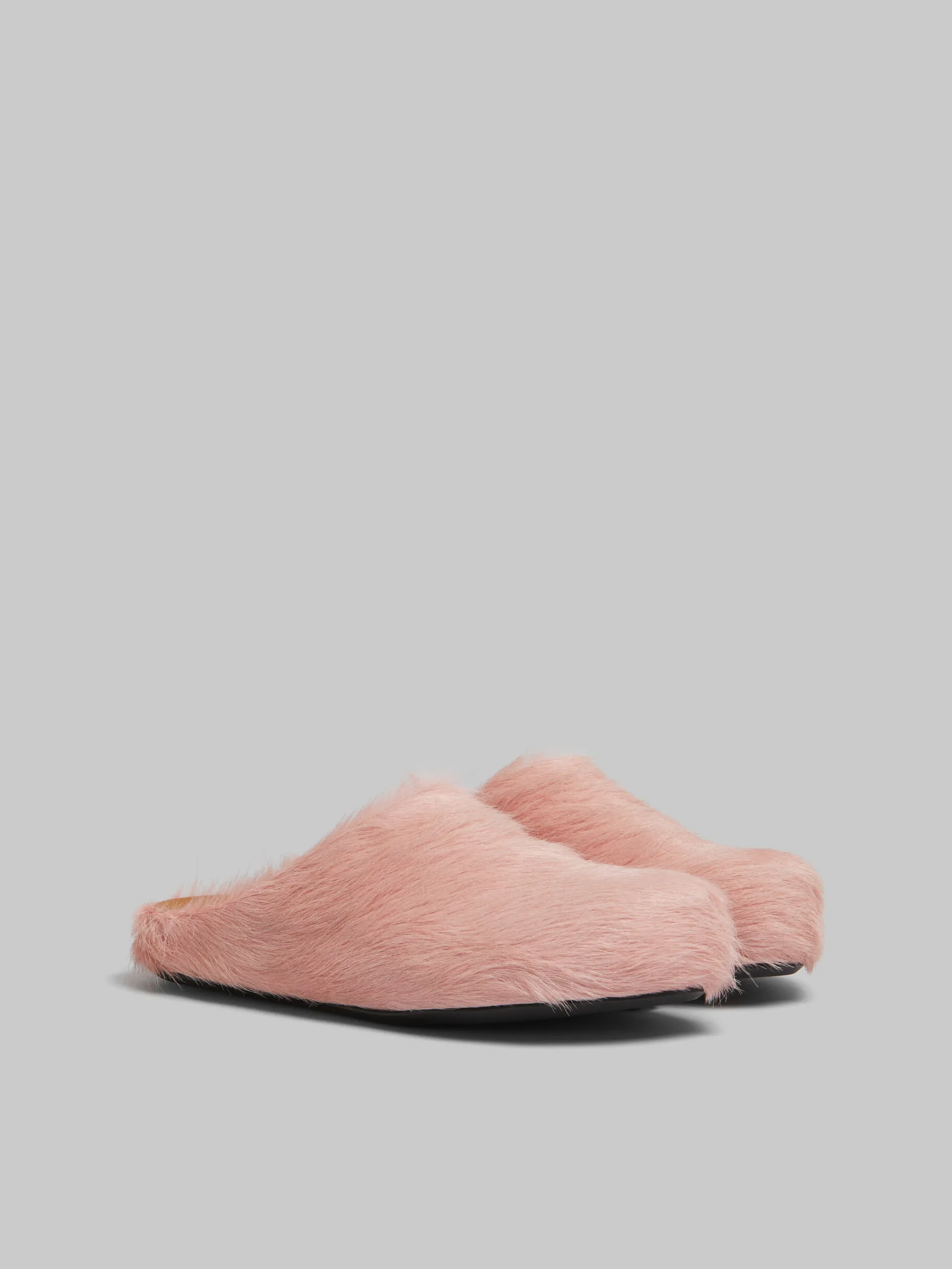 Flats | Fussbett>Marni Pink Long Hair Calfskin Fussbett Sabot ANTIQUEROSE